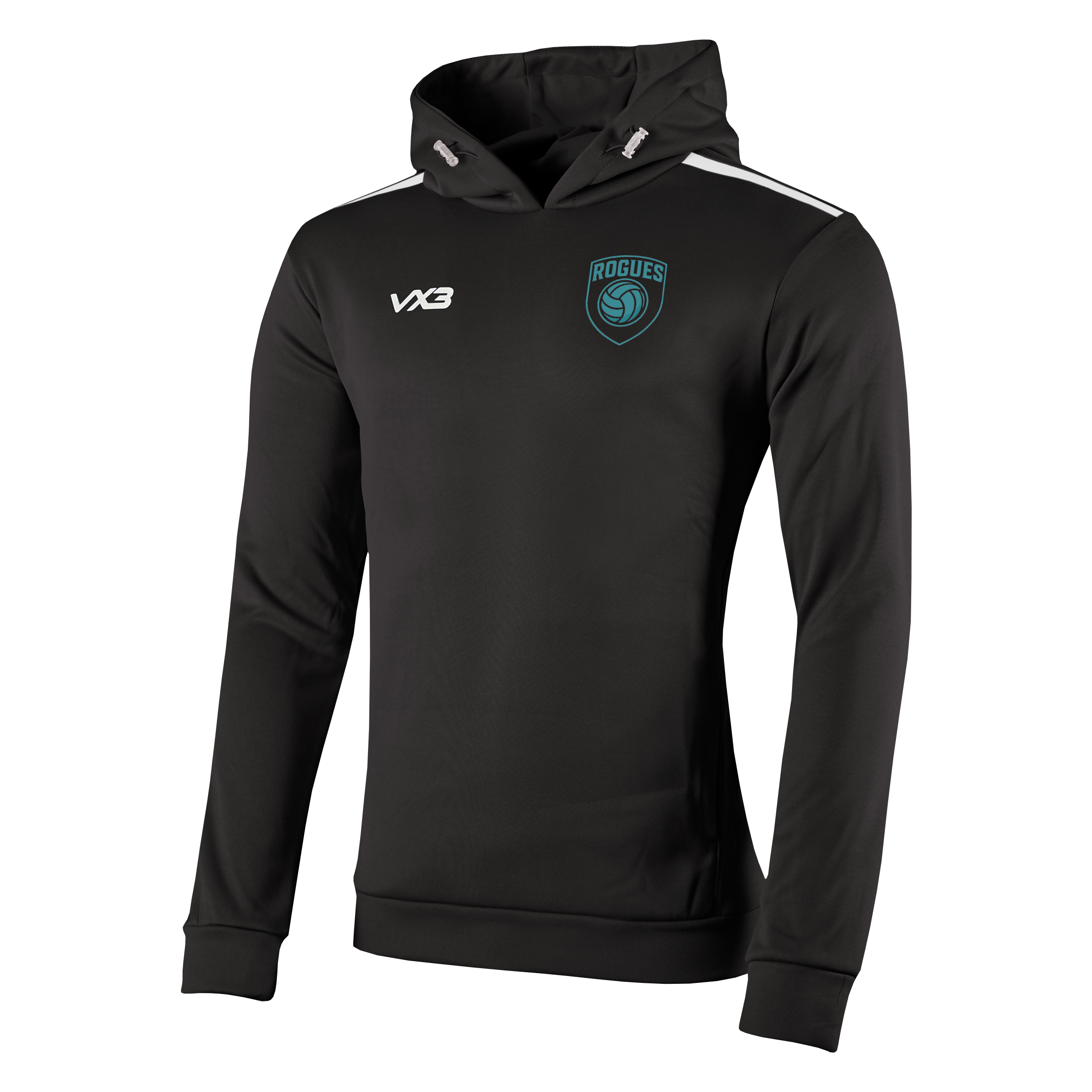 Rogues Netball Black/White Fortis Hoodie