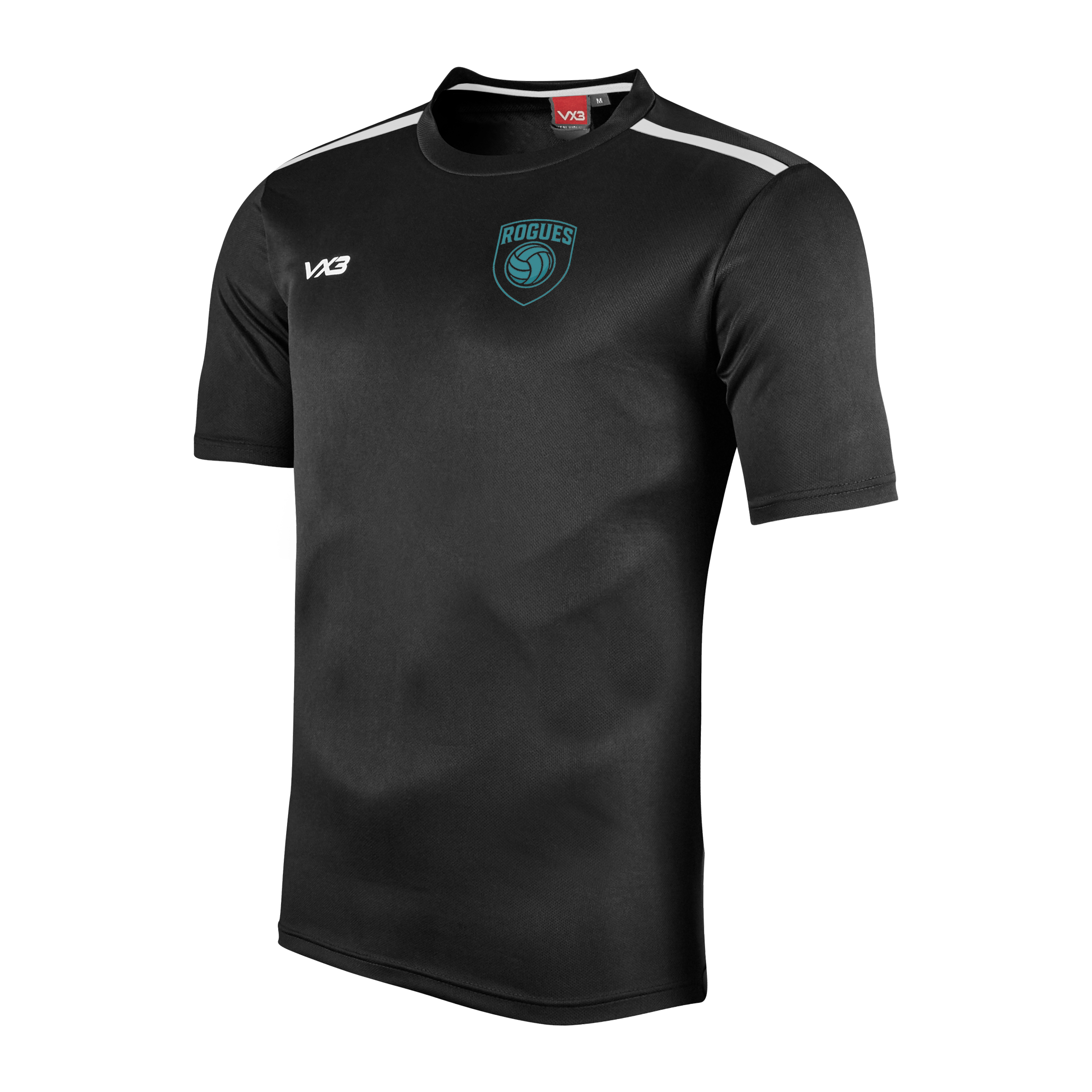 Rogues Netball Black/White Fortis Tee
