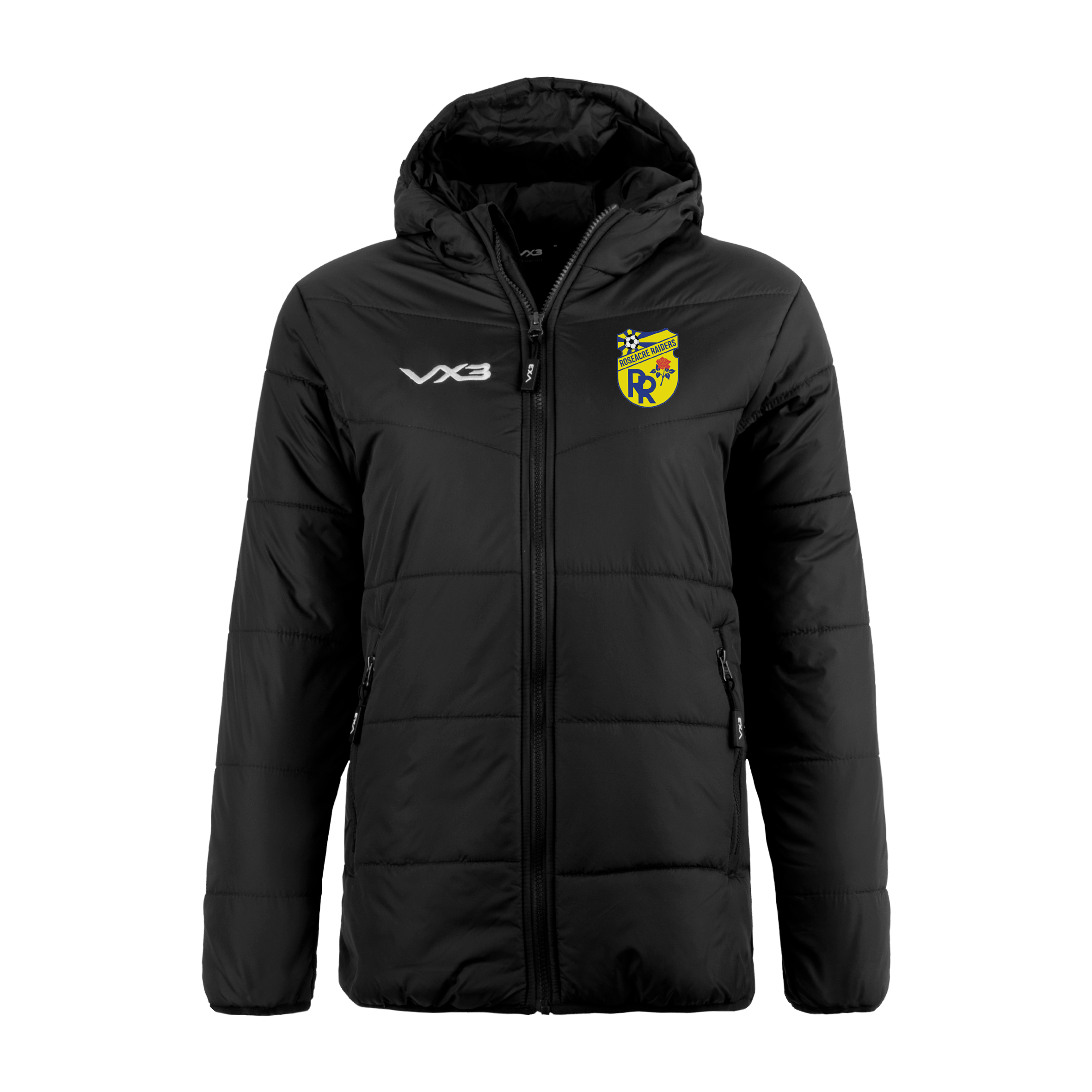 Roseacre Raiders FC Black Lorica Quilted Jacket Ladies