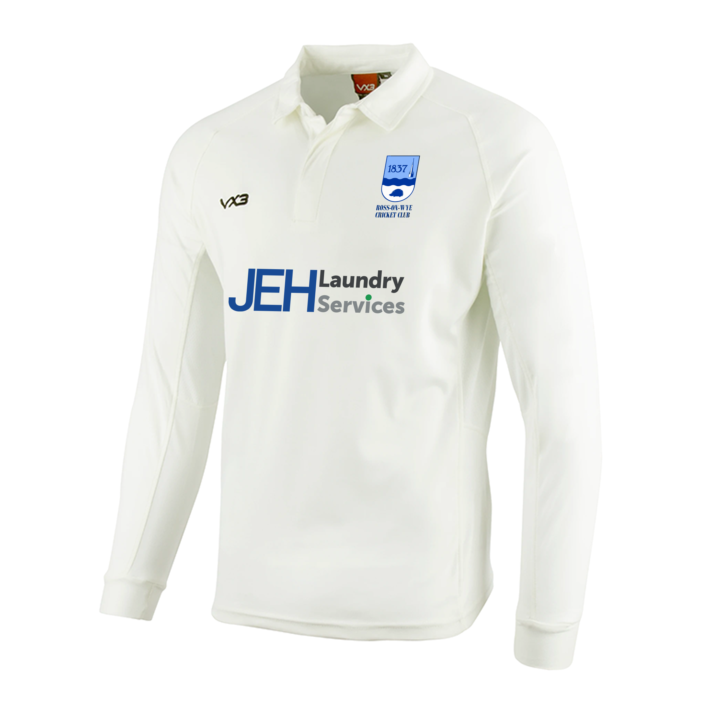 Ross On Wye Cricket Club Cricket Whites Long Sleeve Shirt