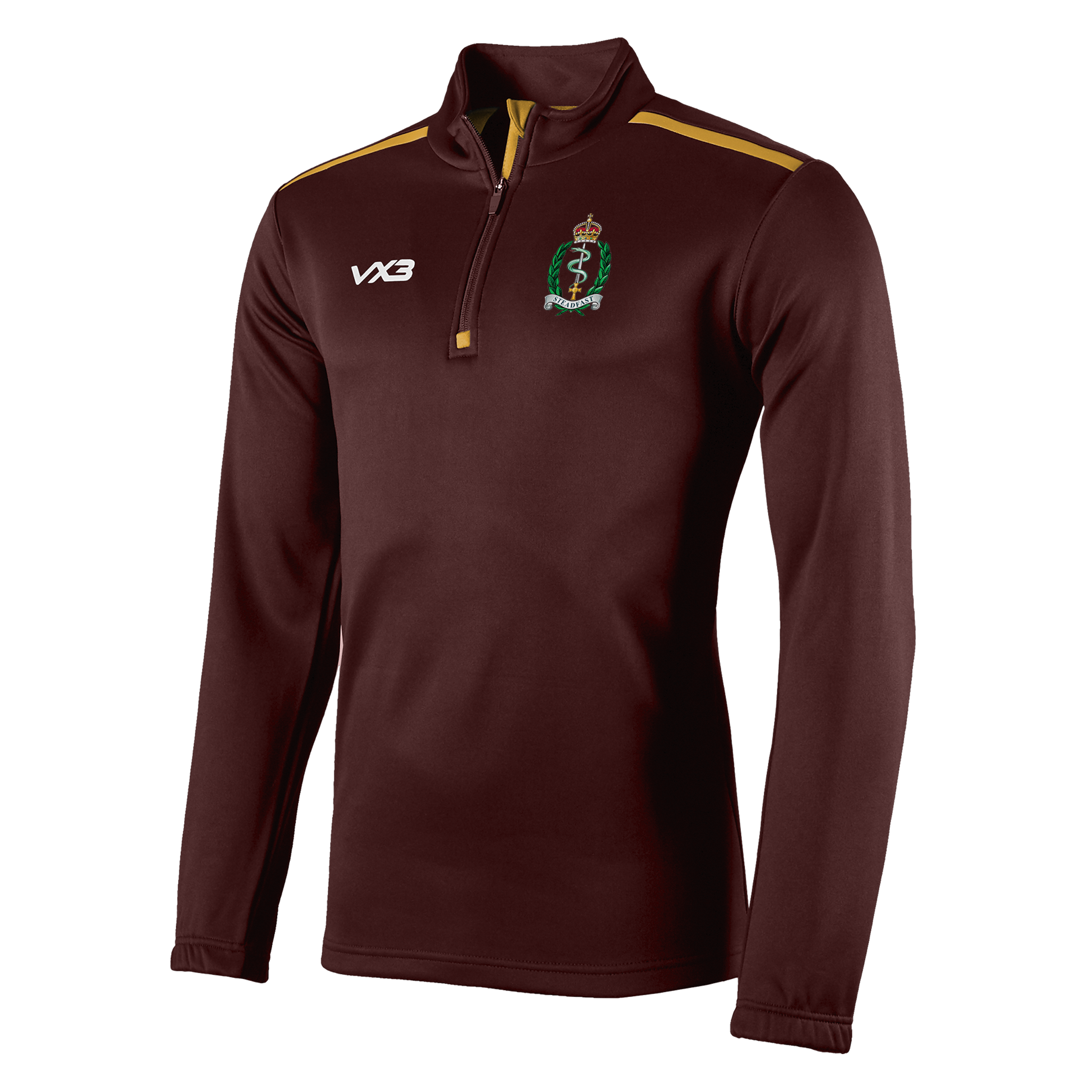 Royal Army Medical Service Basketball Fortis Quarter Zip Sweat Maroon/Amber