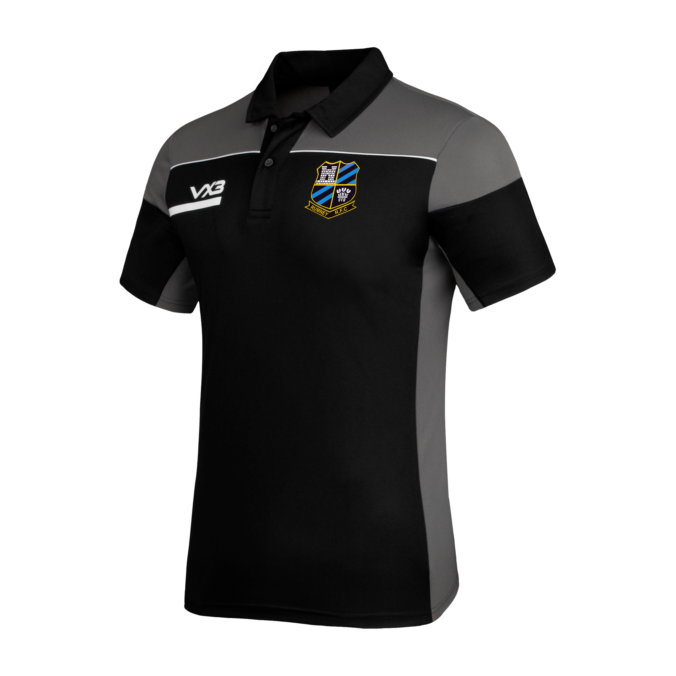 Rumney RFC Opus Polo - Black Grey