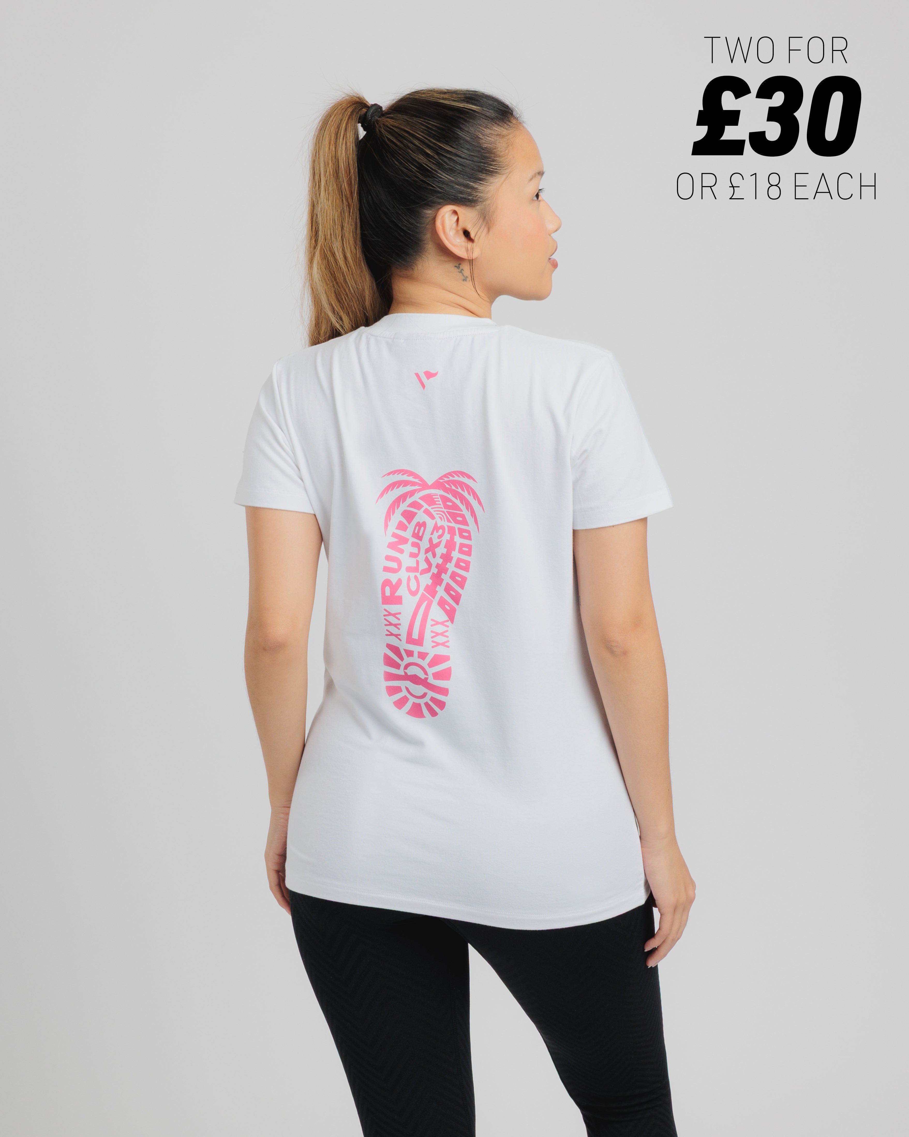 VX3 Run Club Ladies Foot Print Tee White
