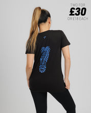 VX3 Run Club Ladies Foot Print Tee Black