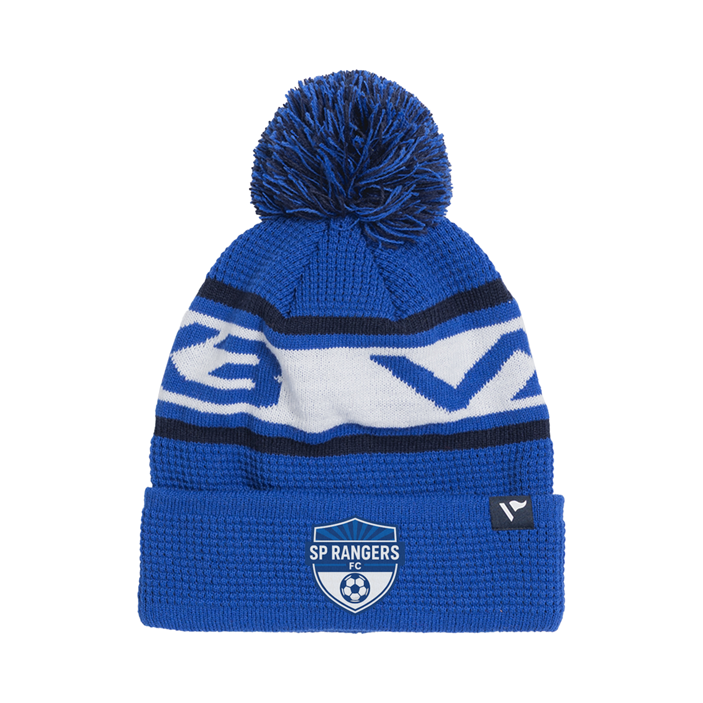 SP Rangers FC Waffle Knit Bobble Hat - Royal/Navy/White