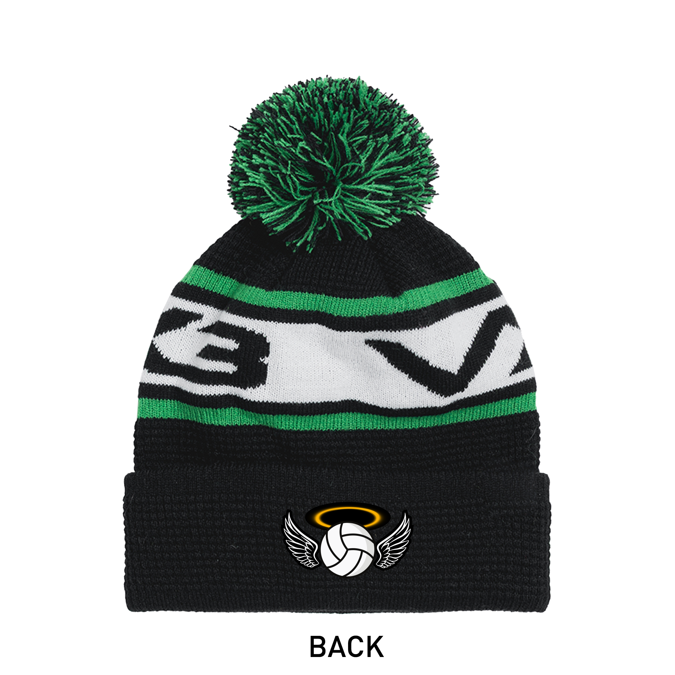 Saints Netball Club Waffle Knit Bobble Hat - Black/Emerald/White