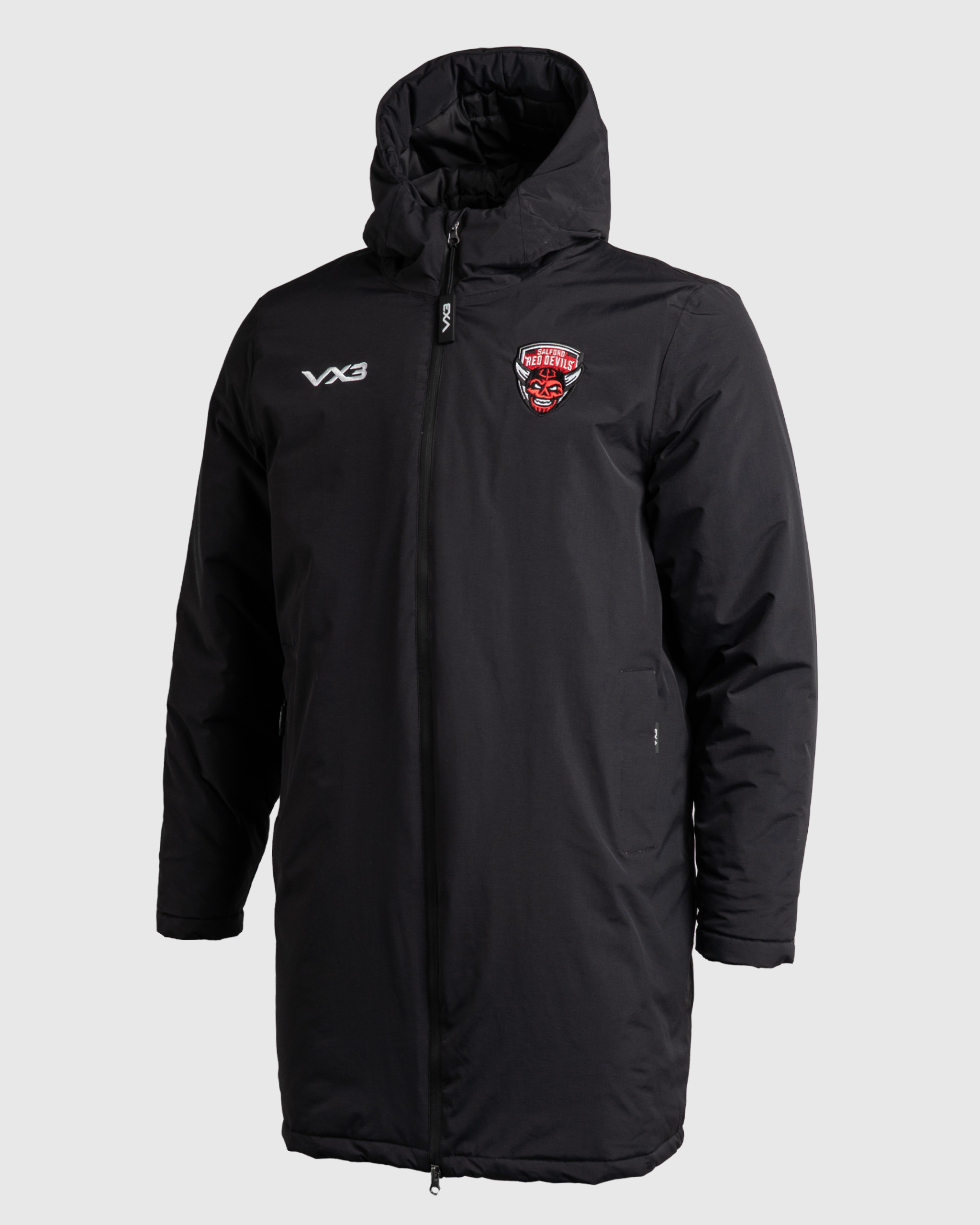 Salford Red Devils 2025 Nero Managers Jacket Black