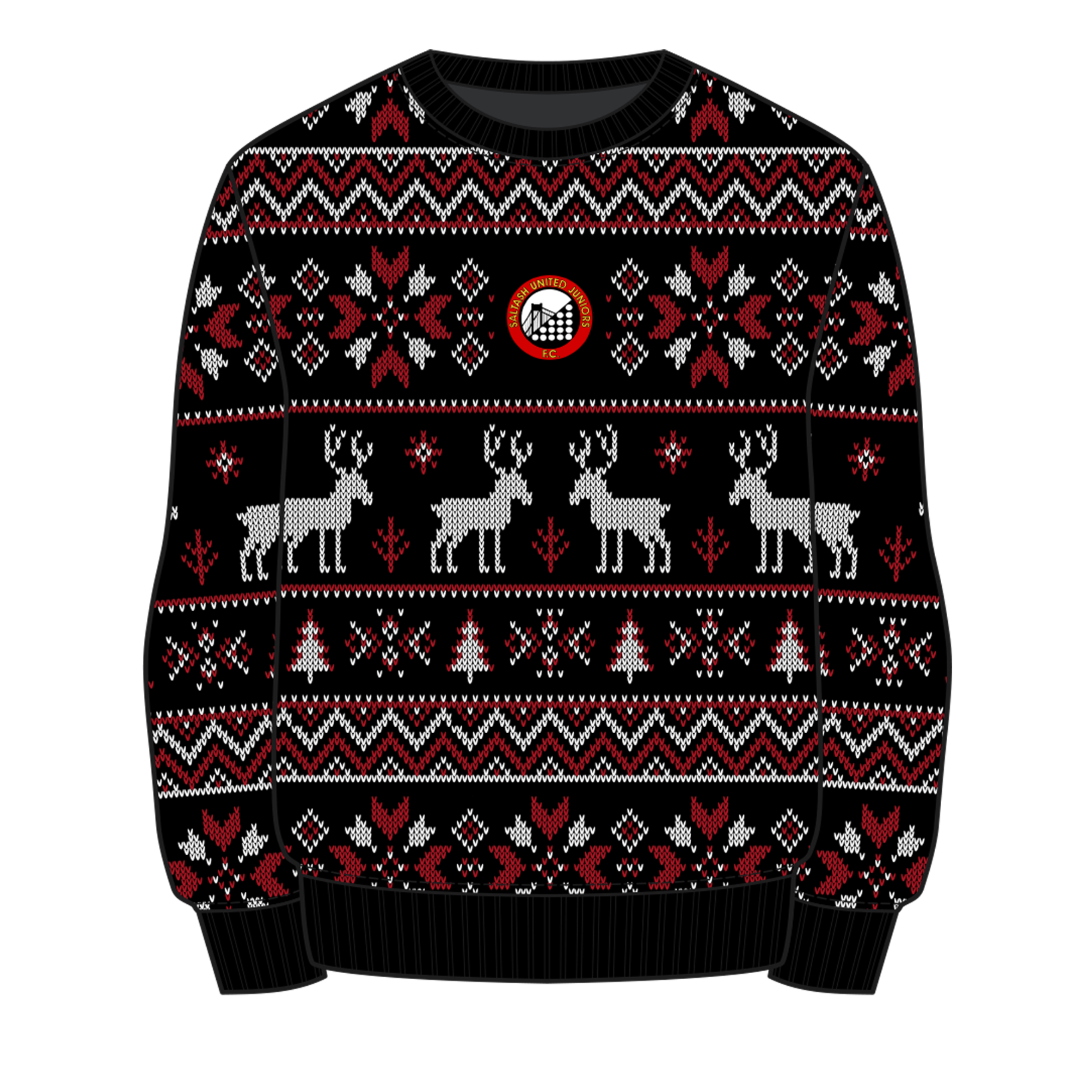 Saltash United Juniors Christmas Jumper - Black/Red/White