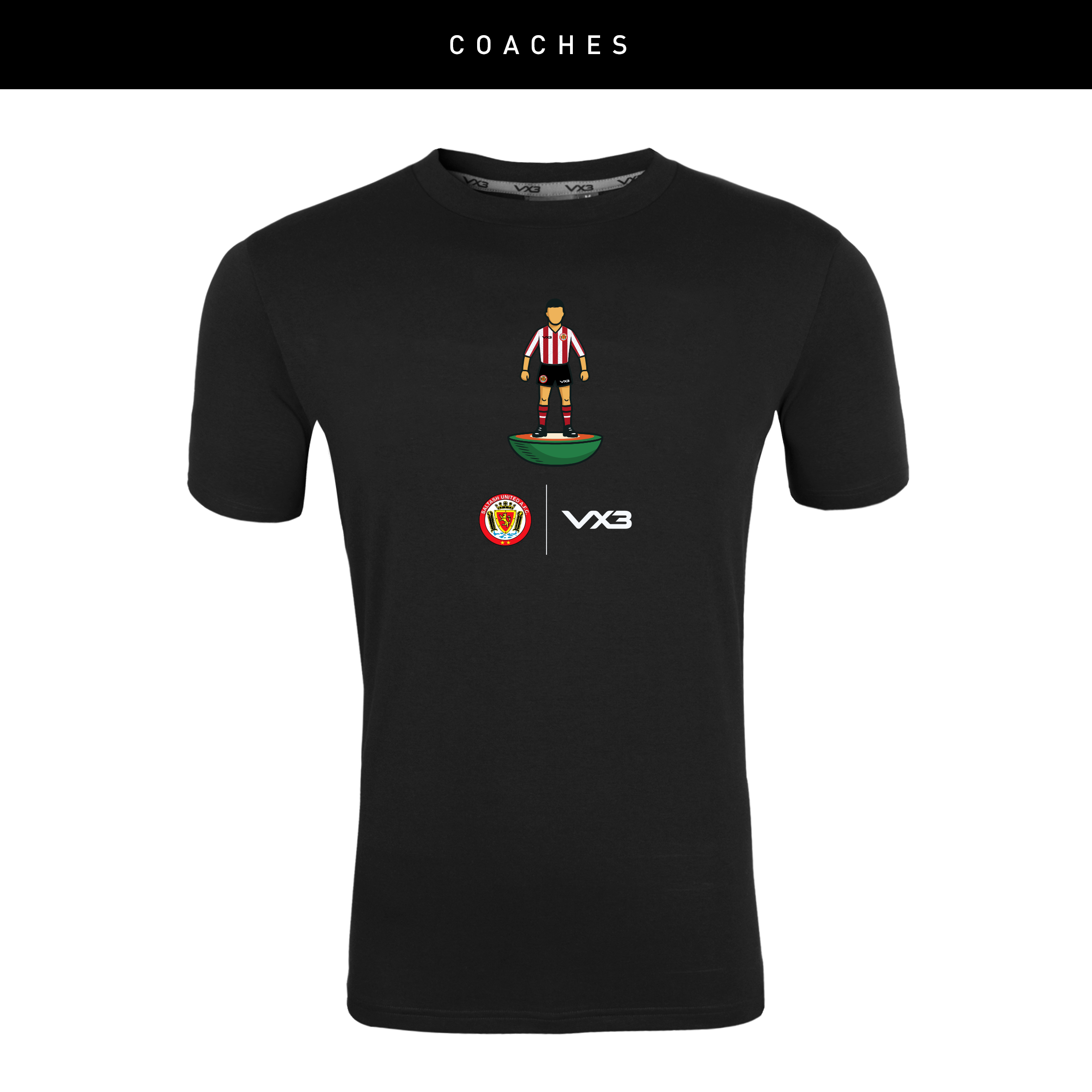 Saltash United SNR Black Invicta Club Tee - COACHES