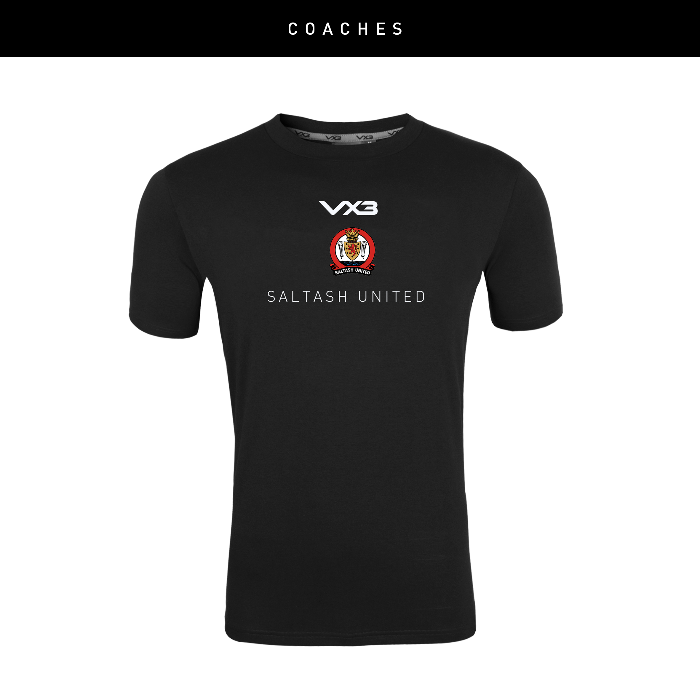 Saltash United SNR Black Invicta Club Tee Coaches