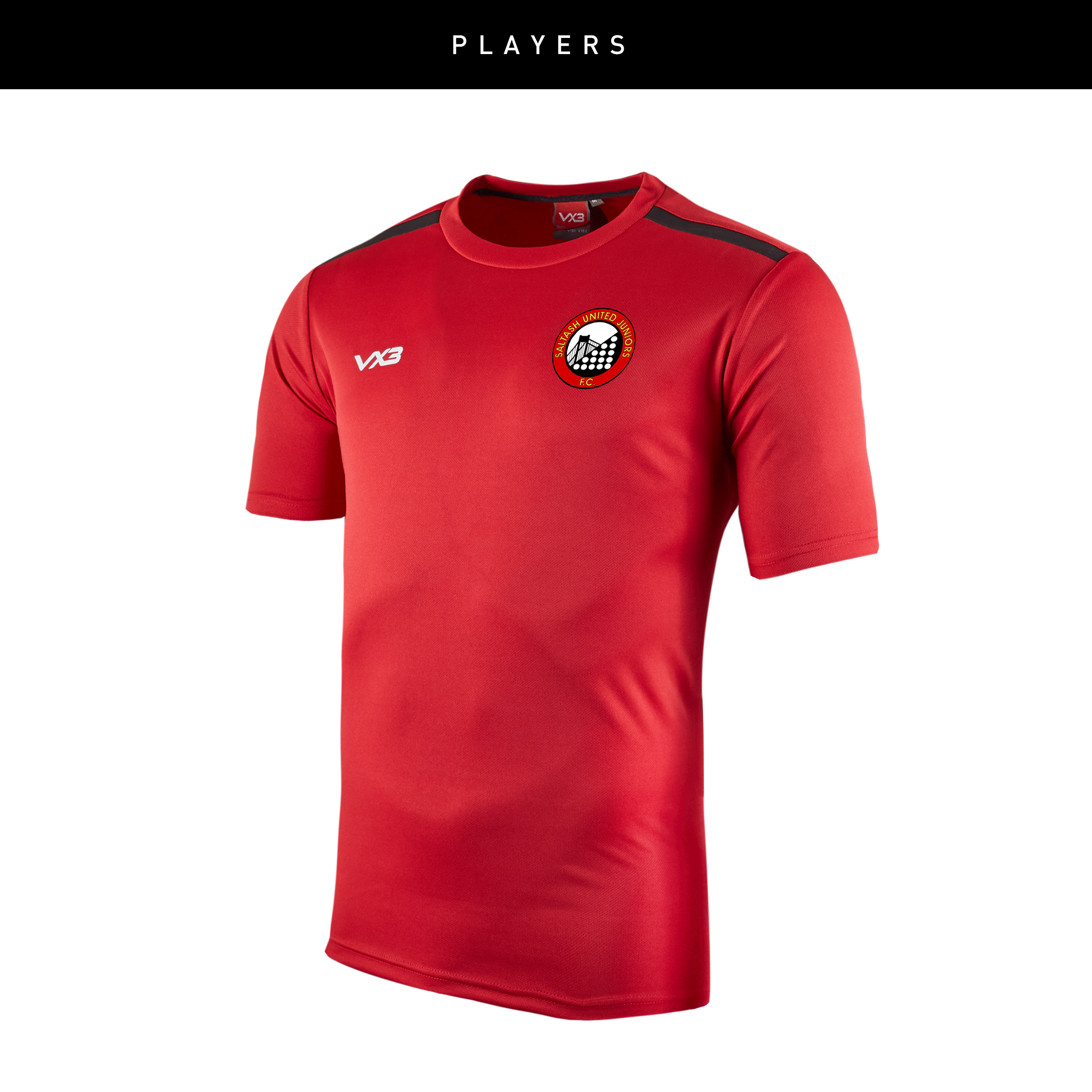 Saltash United Juniors Fortis Youth Tee Red/Black
