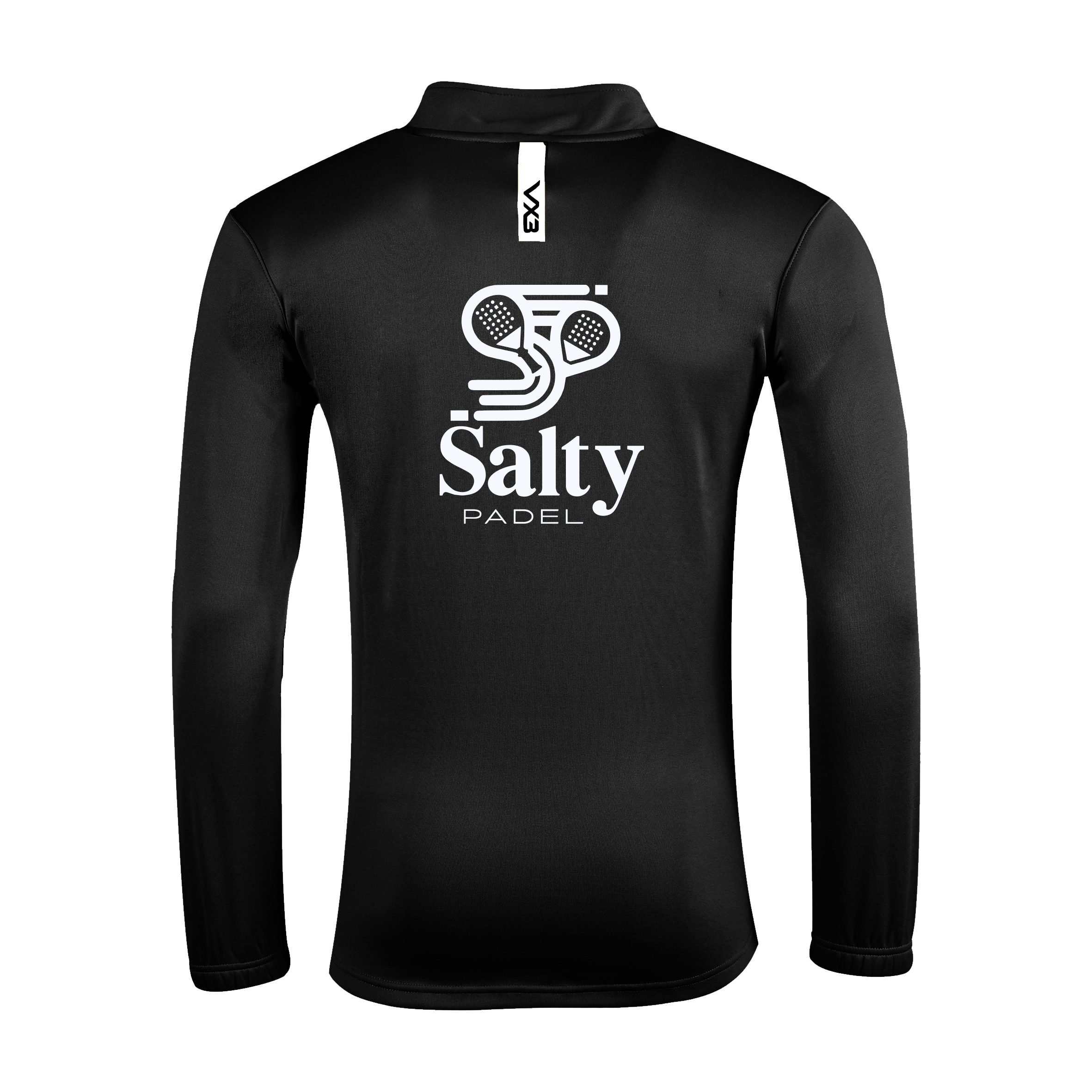 Salty Padel Fortis Quarter Zip Sweat Black/White