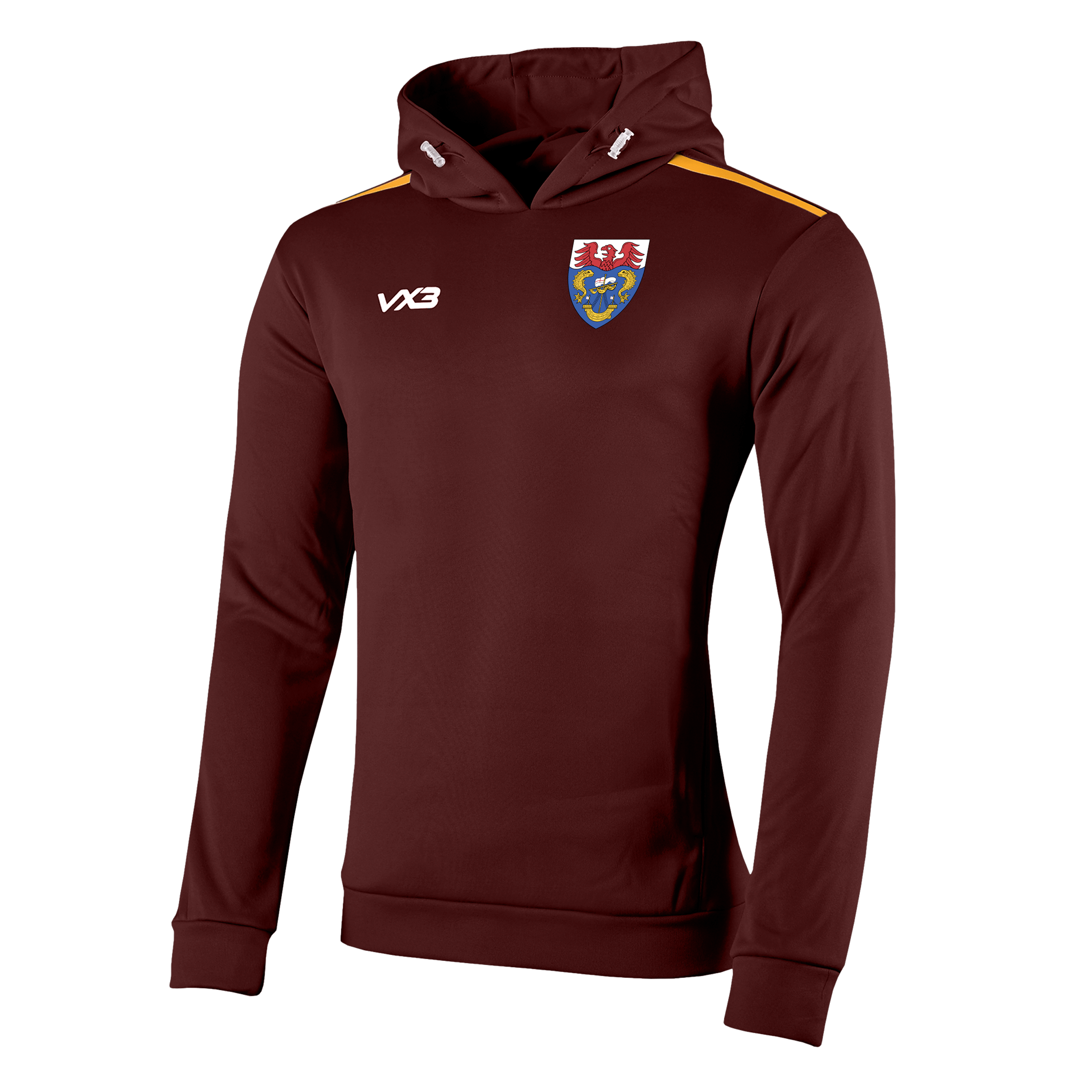 Seaton Cricket Club Fortis Youth Hoodie Maroon/Amber