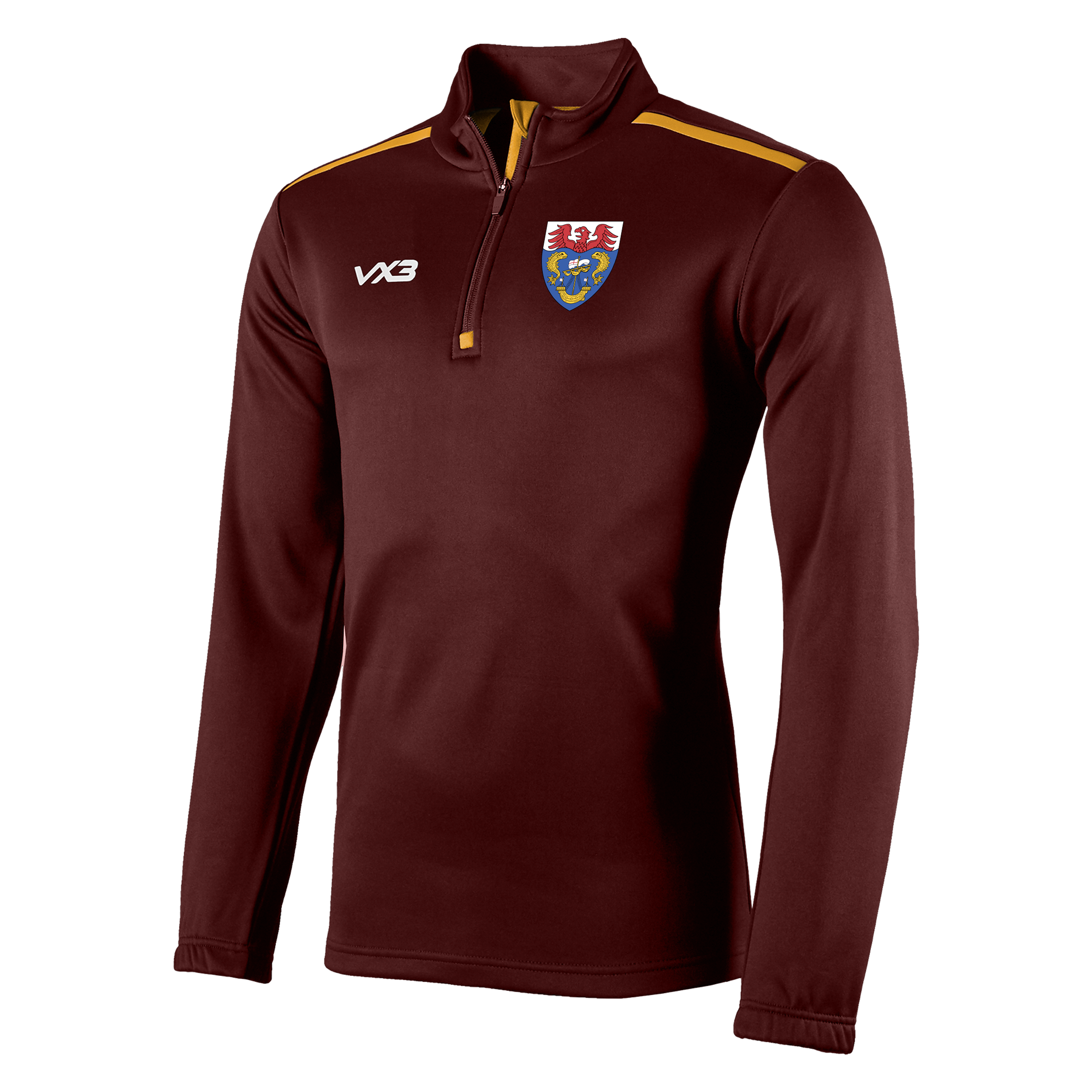 Seaton Cricket Club Fortis Quarter Zip Sweat Maroon/Amber
