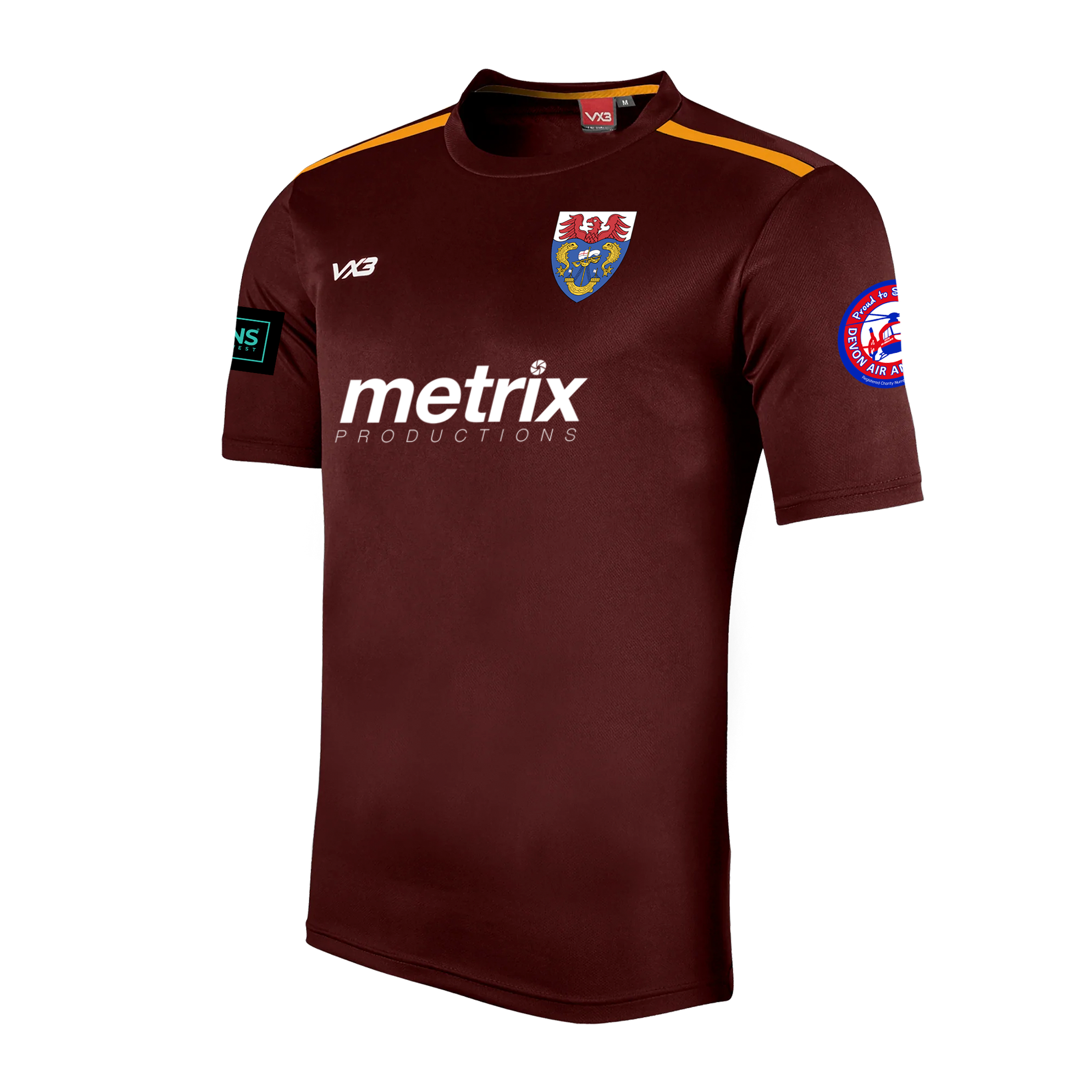 Seaton Cricket Club Fortis Youth Tee Maroon/Amber
