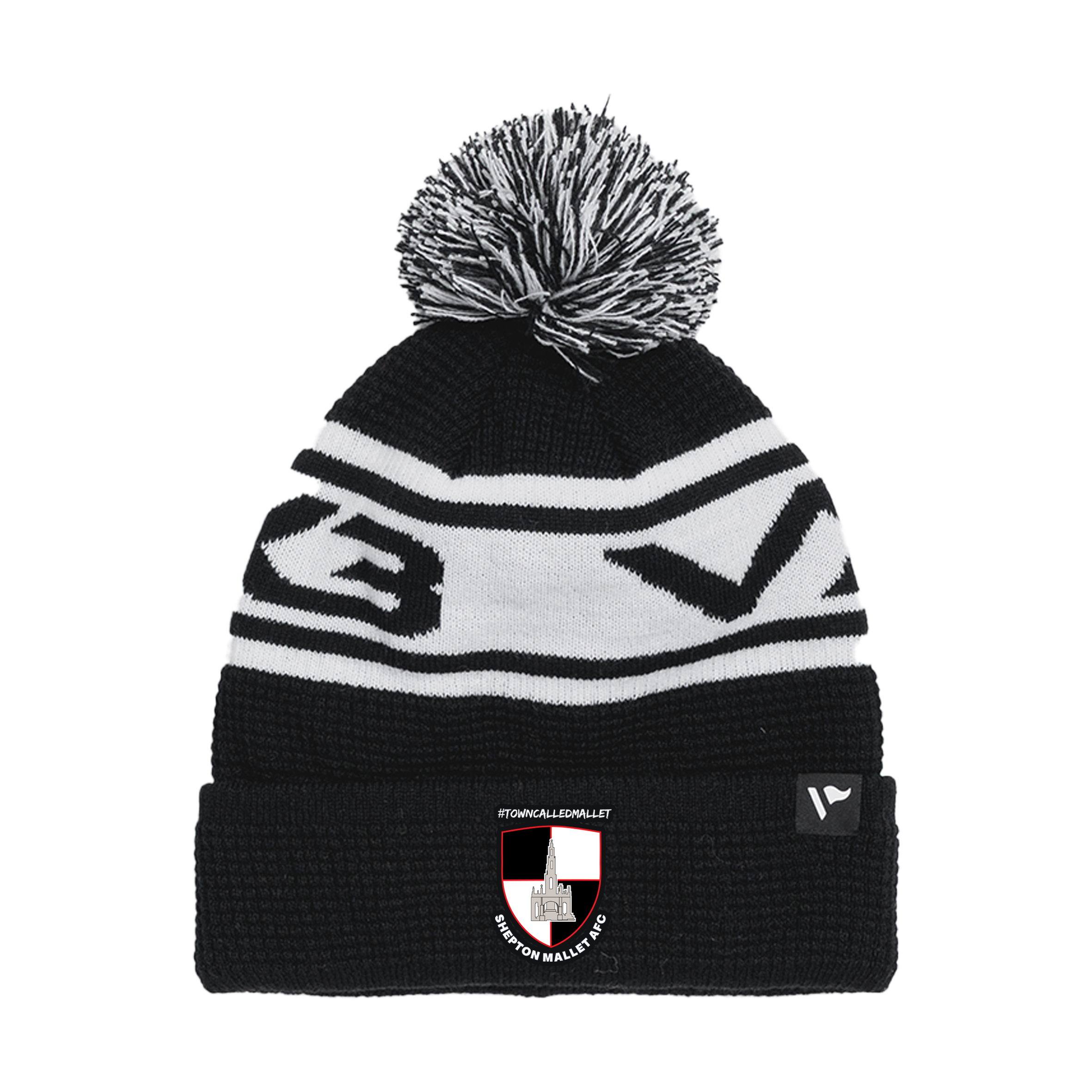 Shepton Mallet AFC Waffle Knit Bobble Hat - Black/White