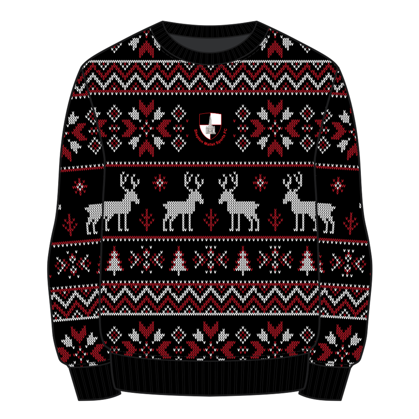 Shepton Mallet AFC Youth Christmas Jumper - Black/Red/White