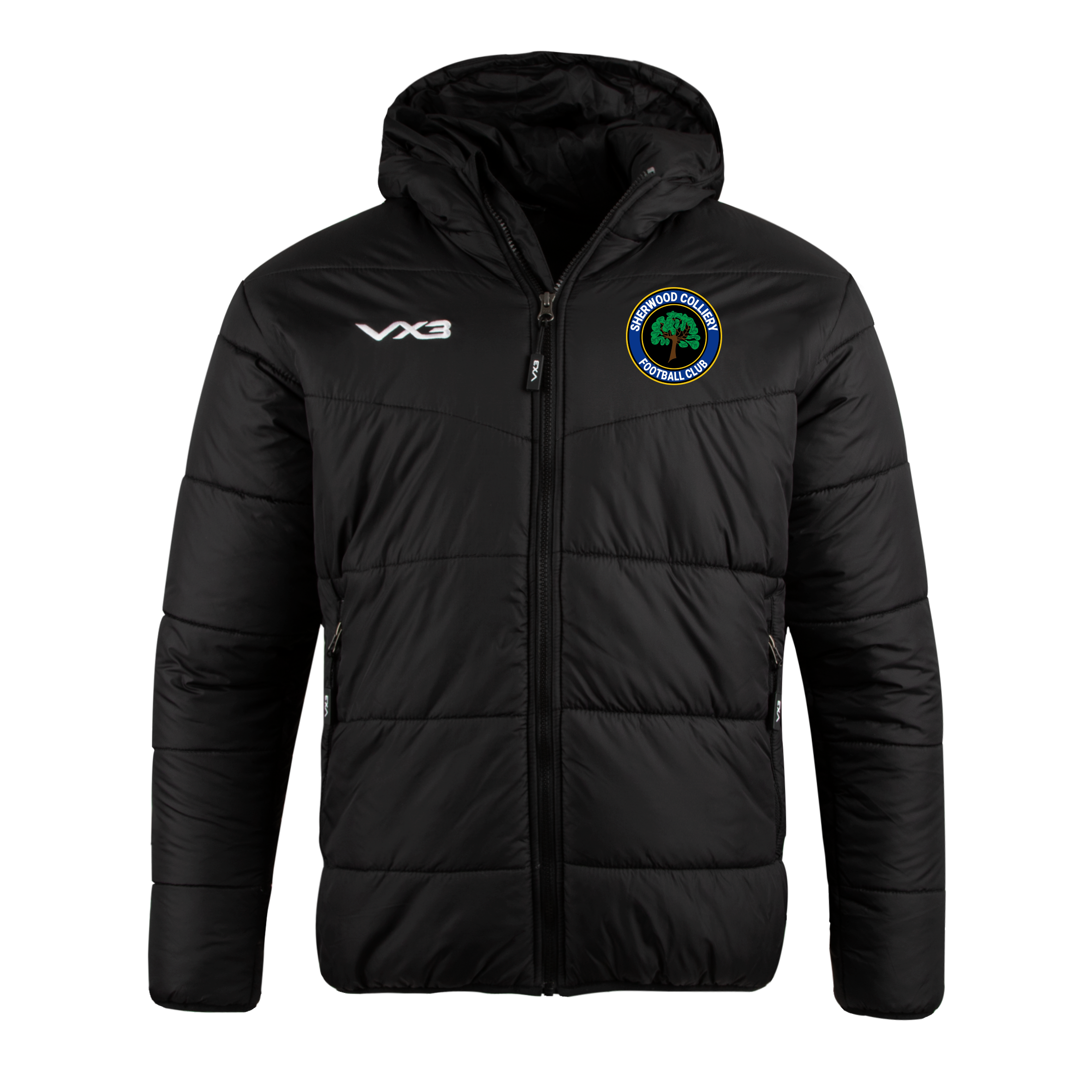 Sherwood Colliery FC Lorica Quilted Jacket Black