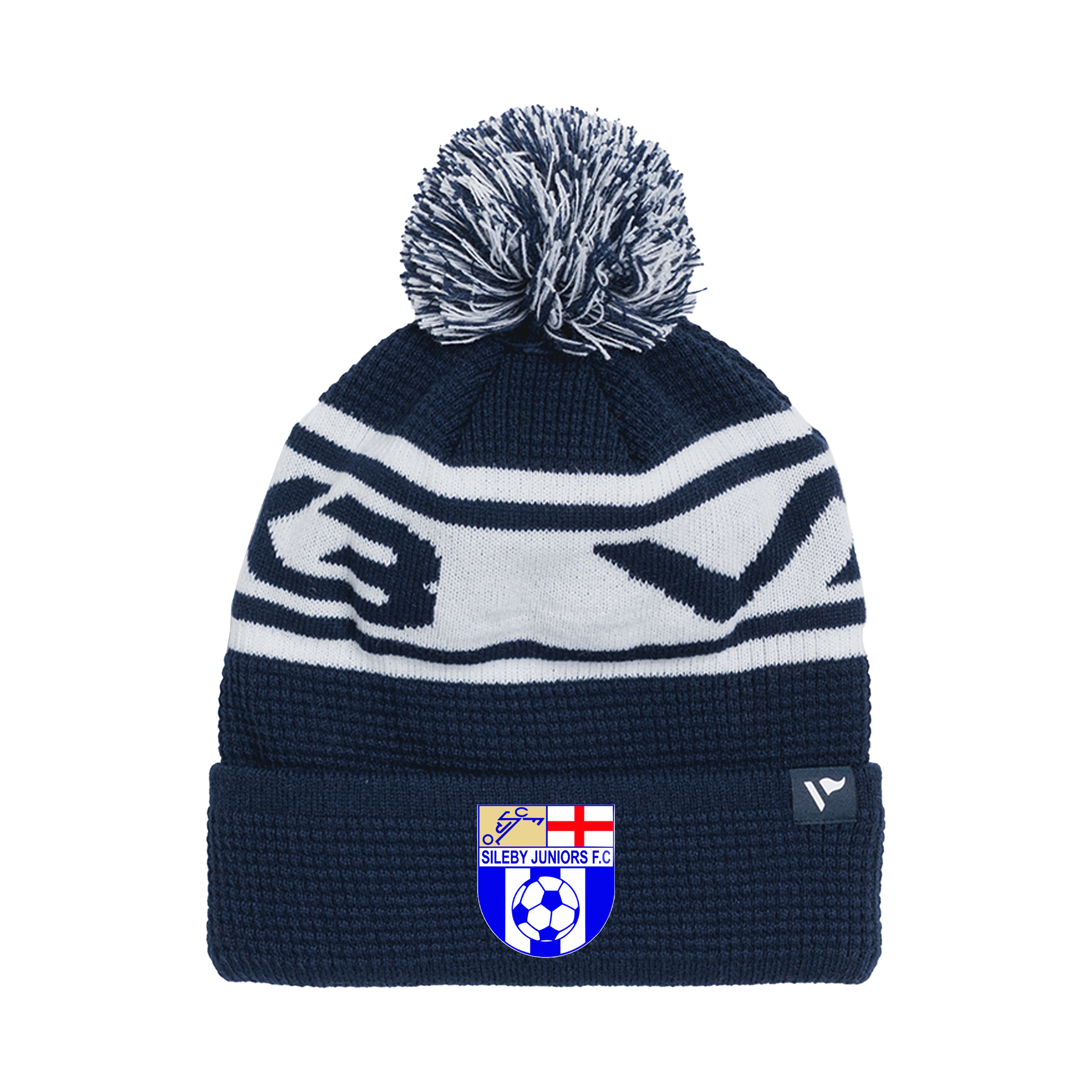 Sileby Juniors FC Waffle Knit Bobble Hat - Navy/White