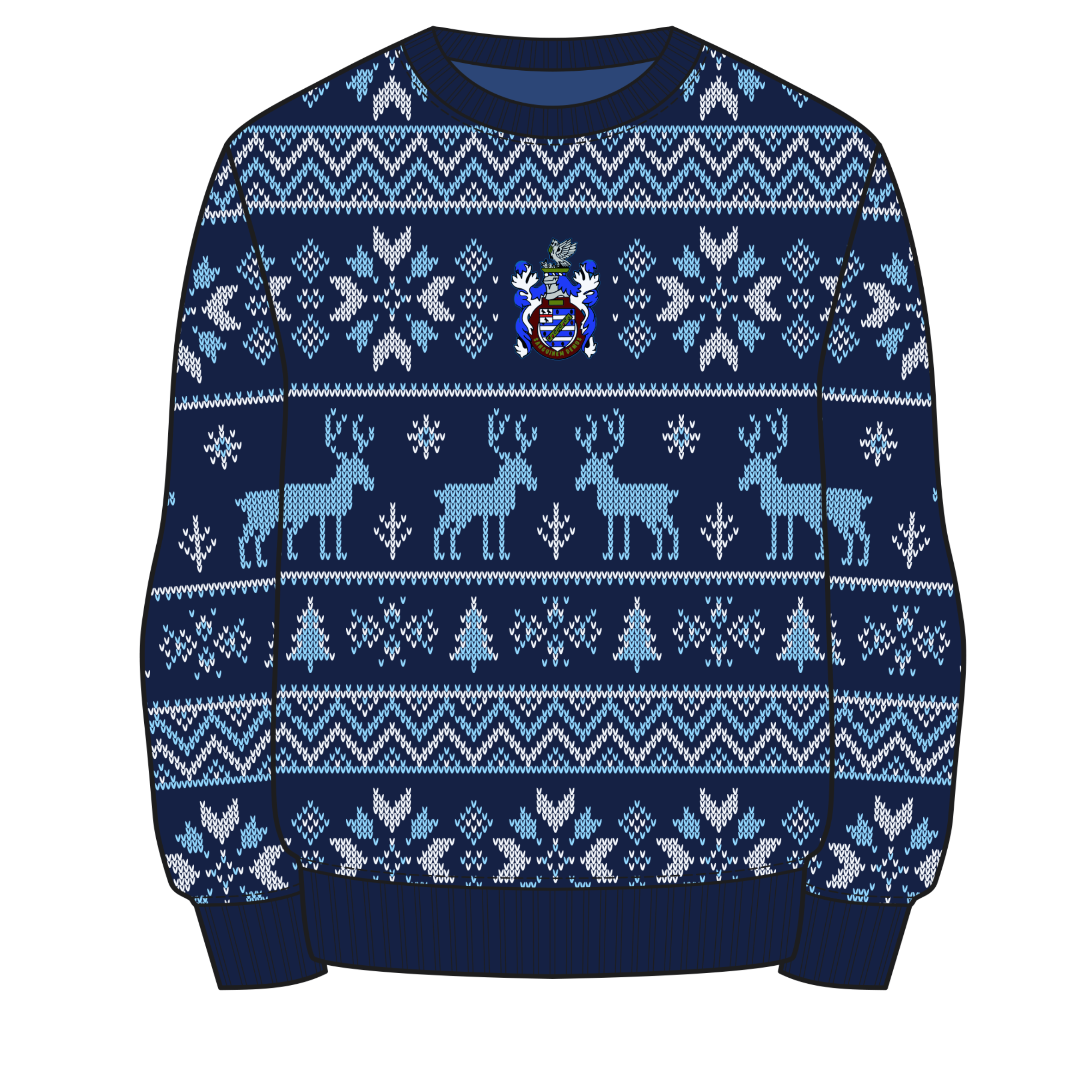 Skegness RUFC Christmas Jumper - Navy/Sky/White