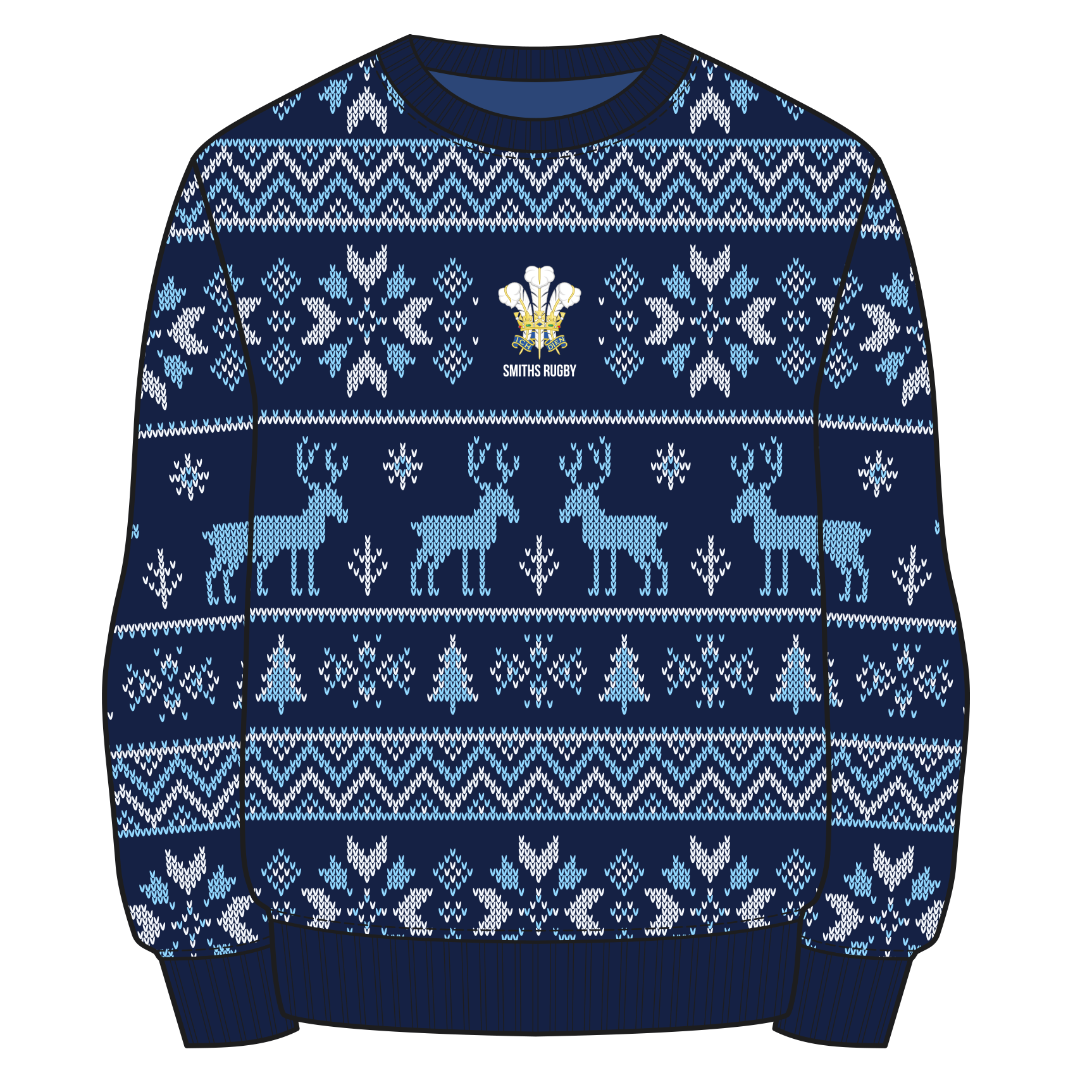 Smiths RFC Christmas Jumper - Navy/Sky/White