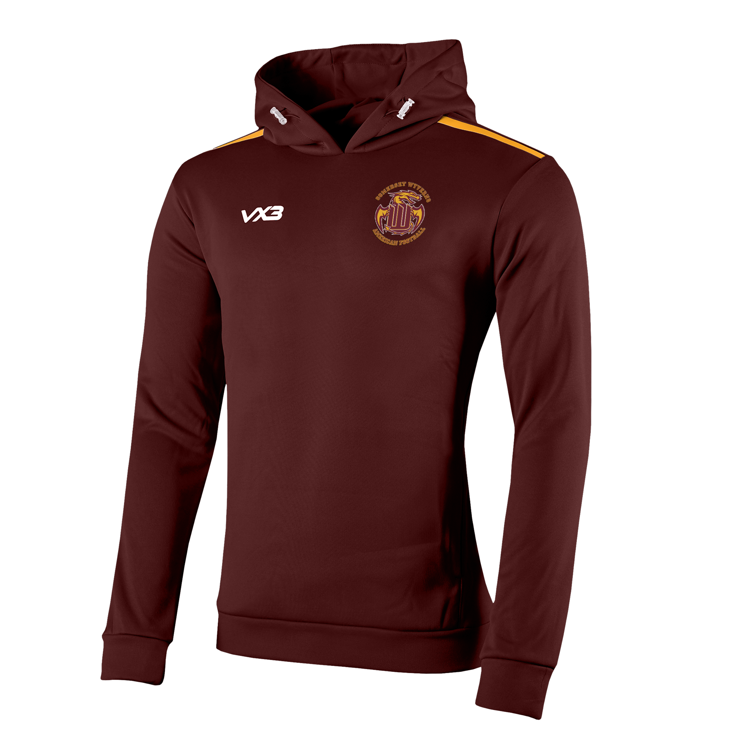 Somerset Wyverns American Football Maroon Fortis Youth Hoodie