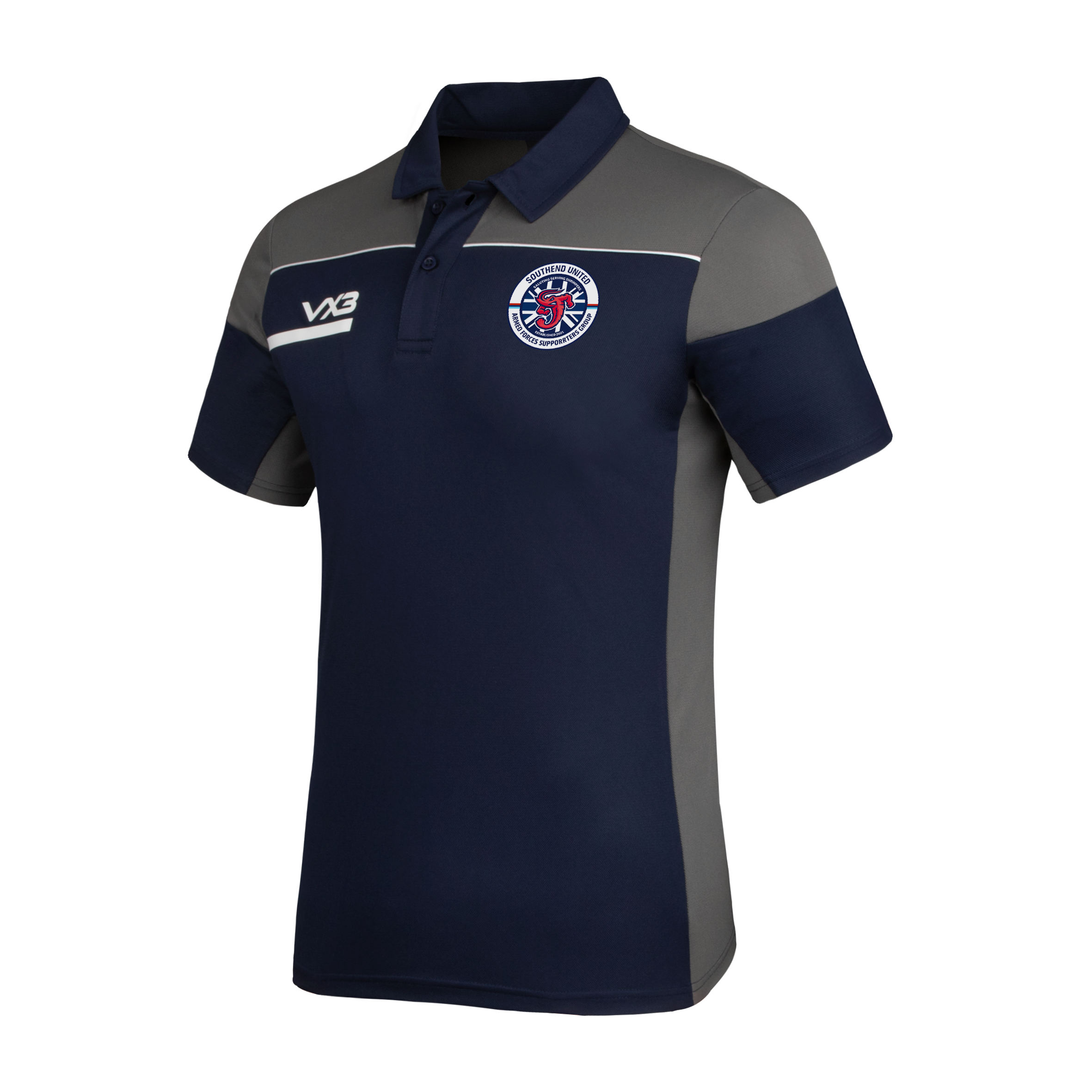 Southend United Armed Forces Supporters Group  Opus Polo - Navy Grey