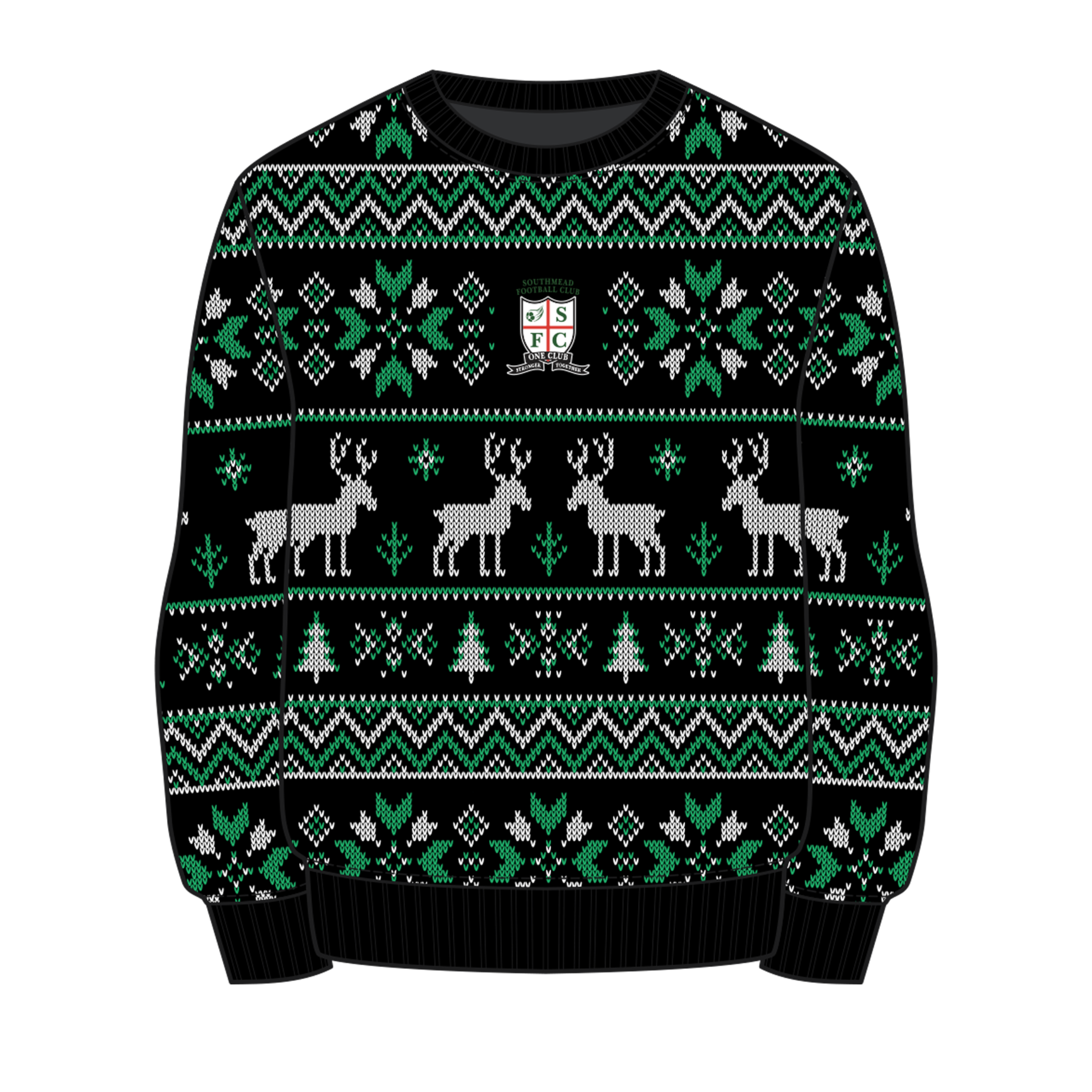 Southmead FC Christmas Jumper - Black/Emerald/White