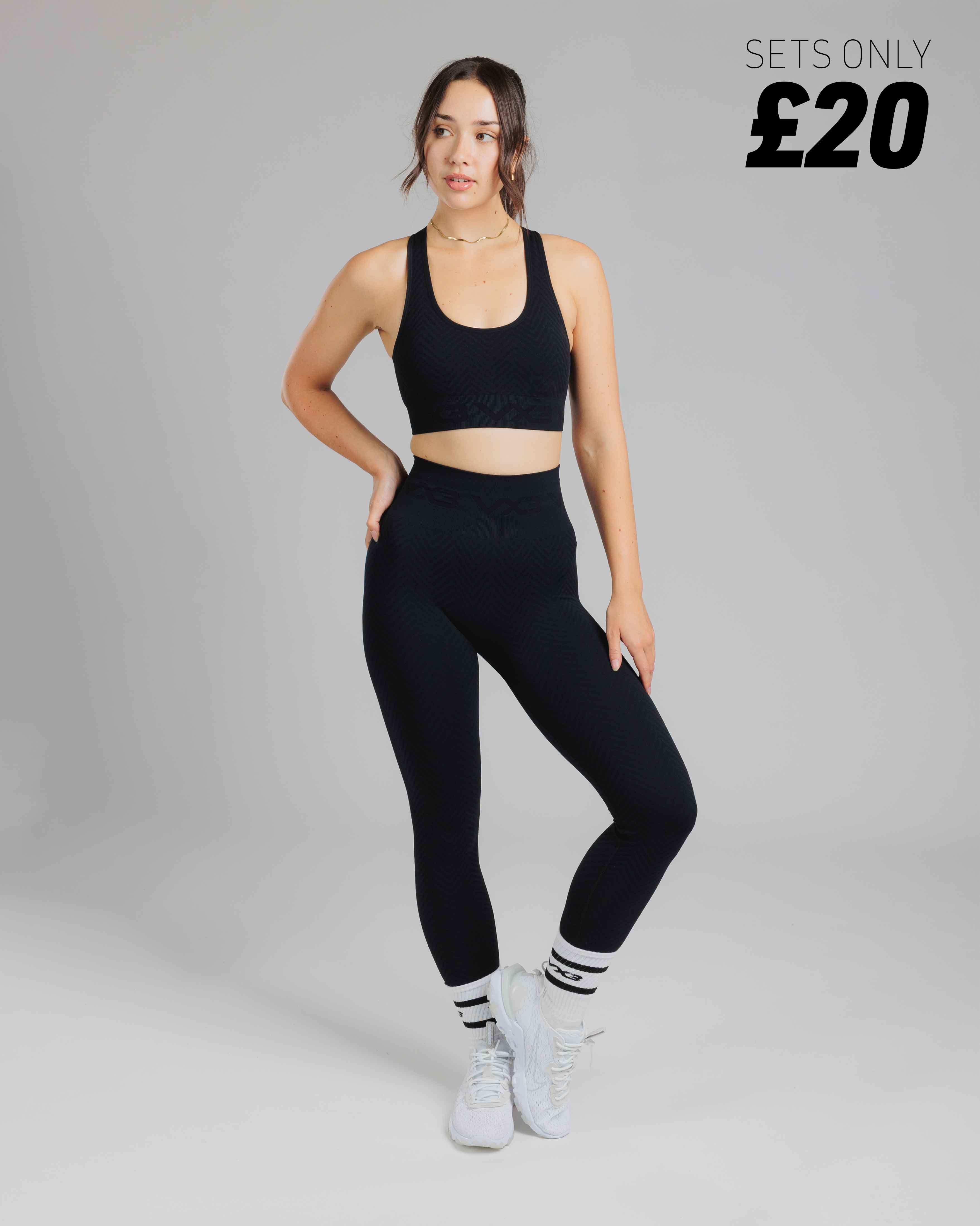 Spira Seamless Bra and Legging Set Black