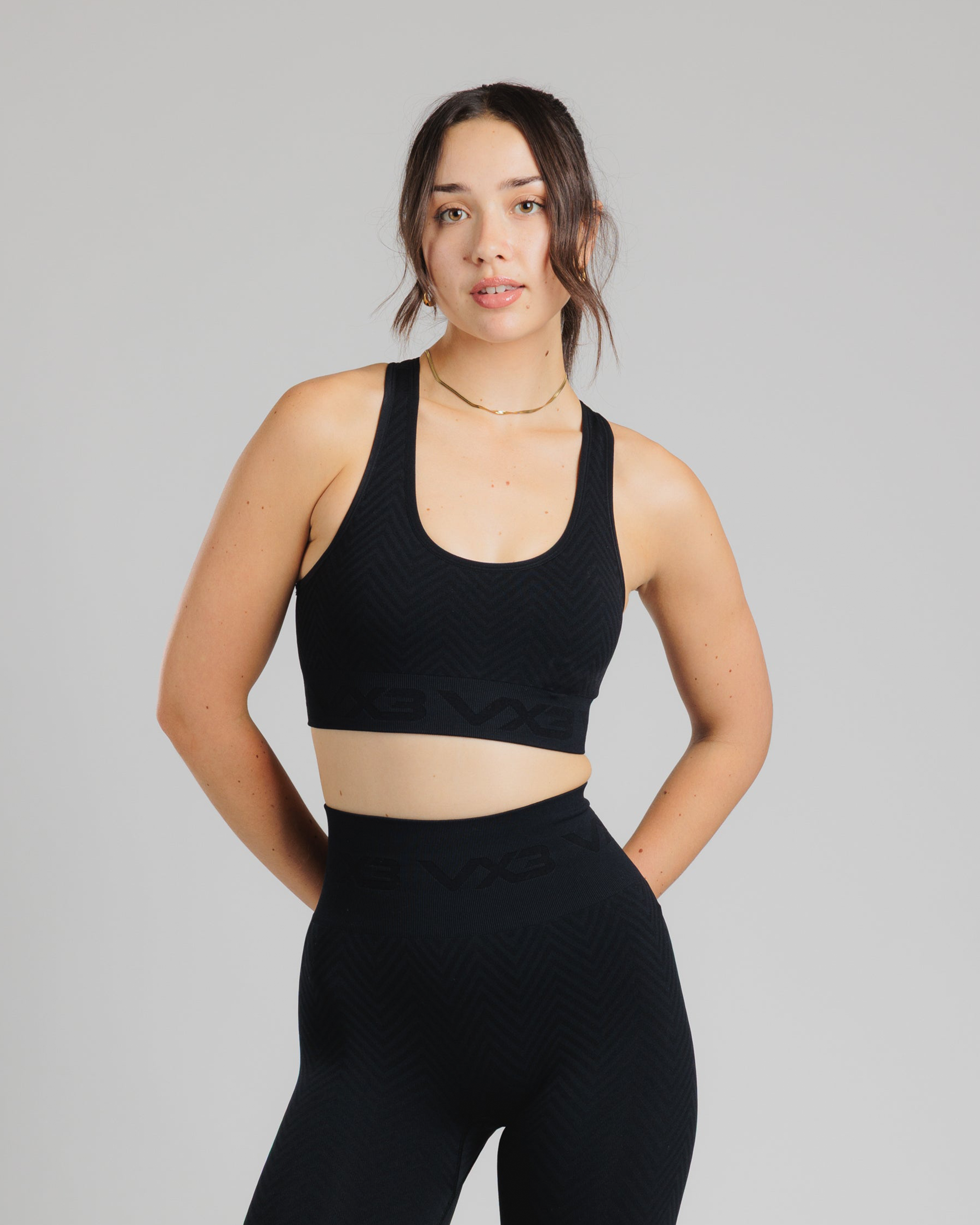 Spira Seamless Bra and Cycle Short Set Black