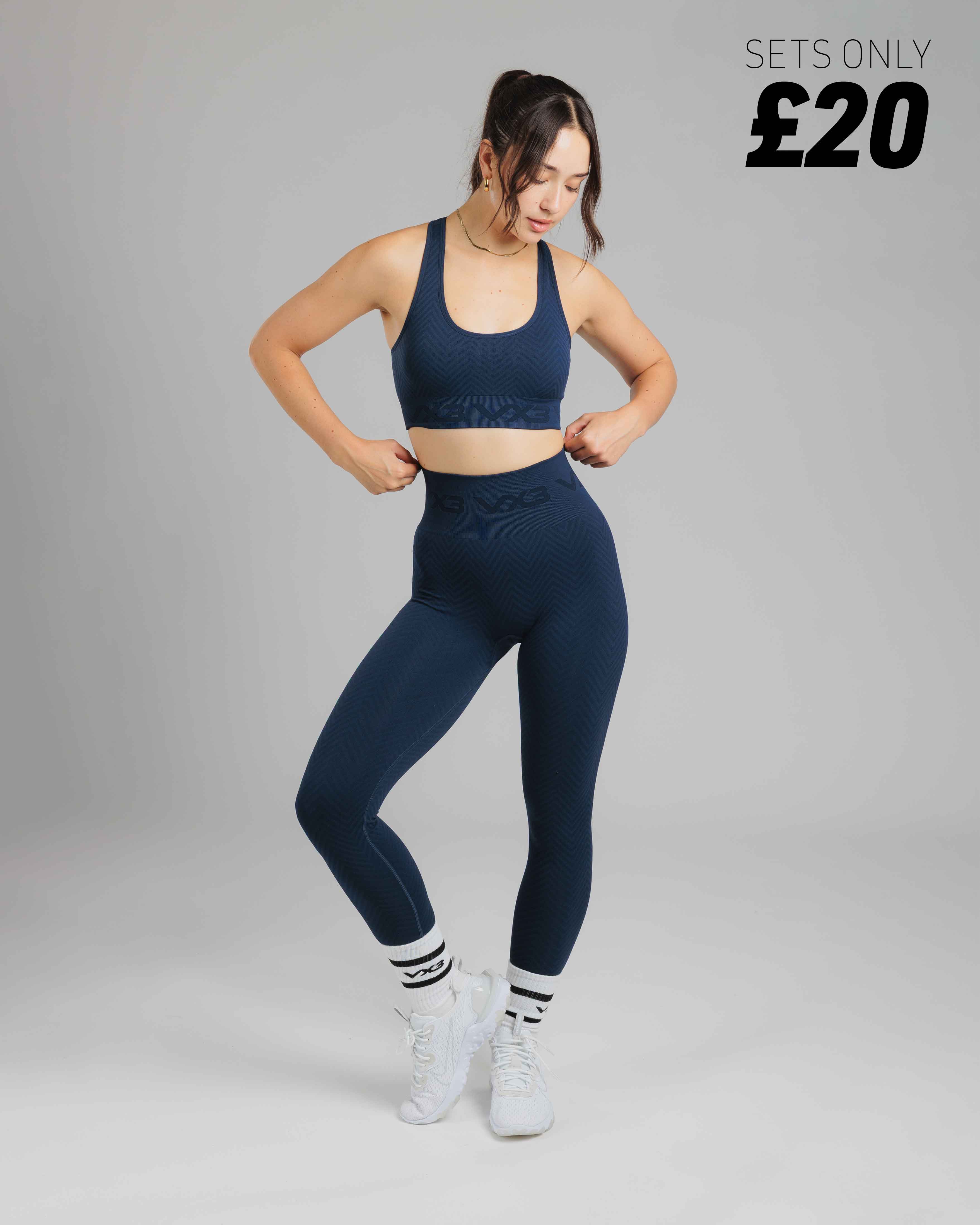 Spira Seamless Bra and Legging Set Navy