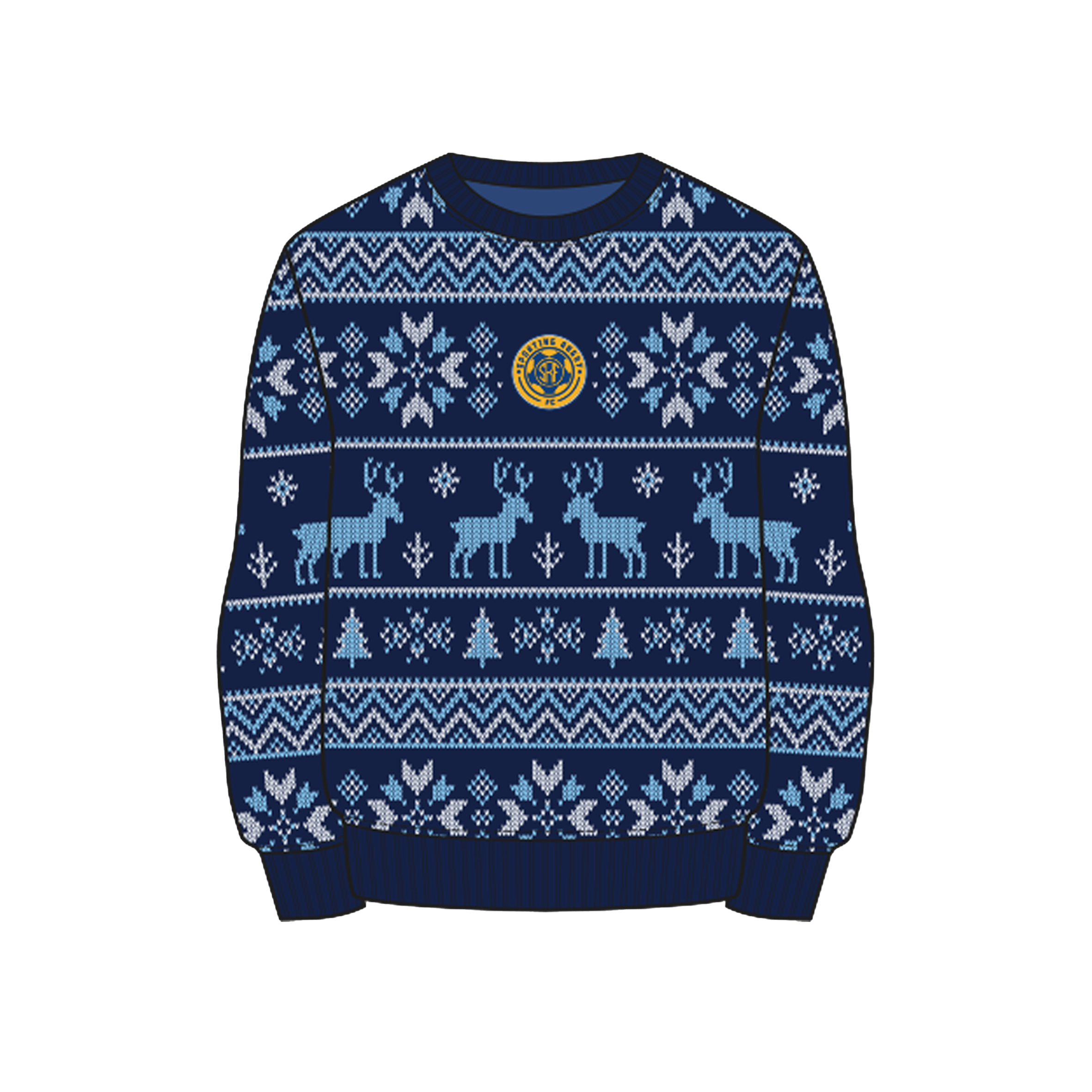 Sporting Rugby FC Christmas Jumper - Navy/Sky/White Youth