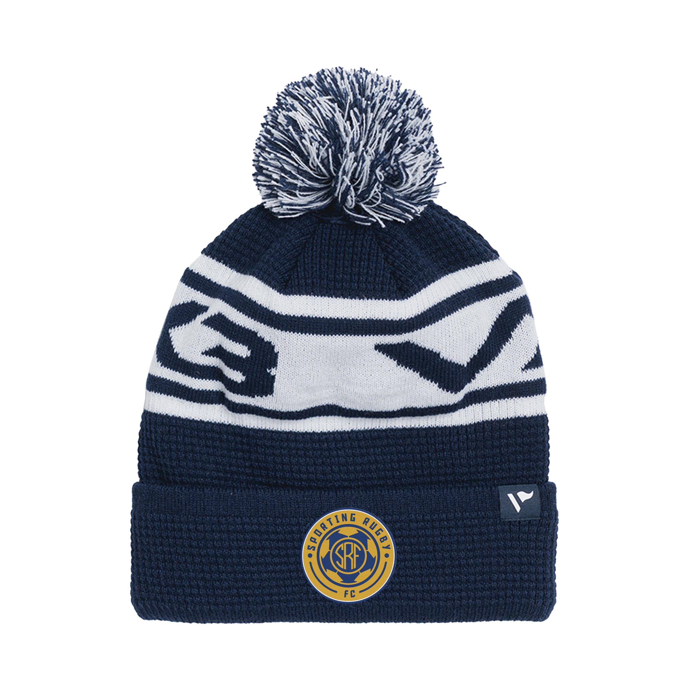 Sporting Rugby FC Waffle Knit Bobble Hat - Navy/White