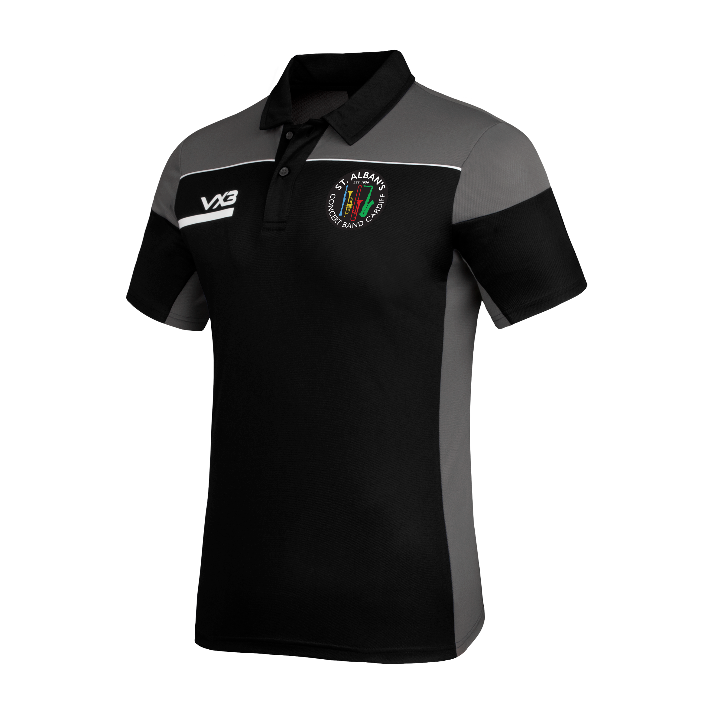St Albans Band Opus Polo - Black Grey