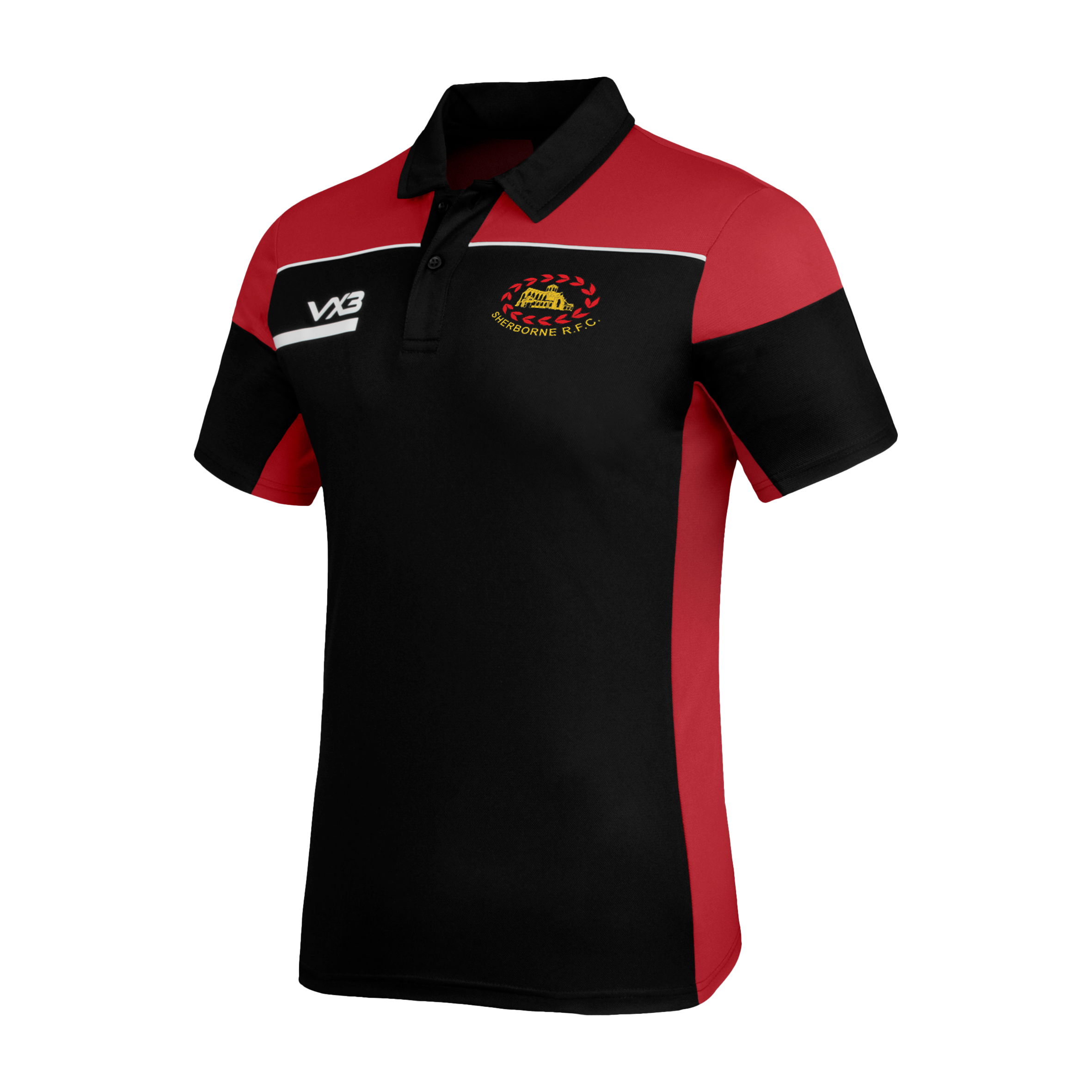 Sherborne RFC Opus Polo - Black Red