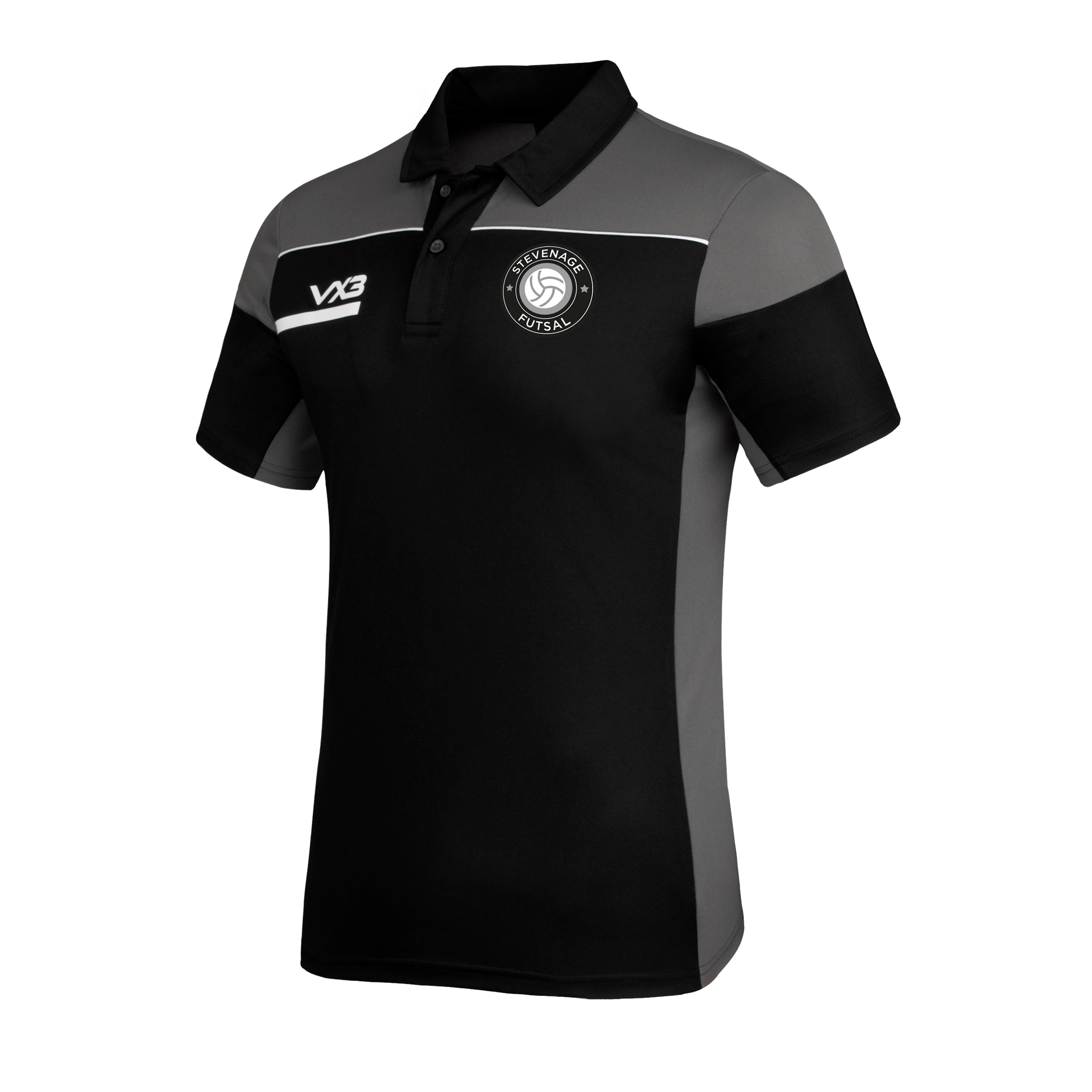 Stevenage Futsal Opus Polo - Black Grey