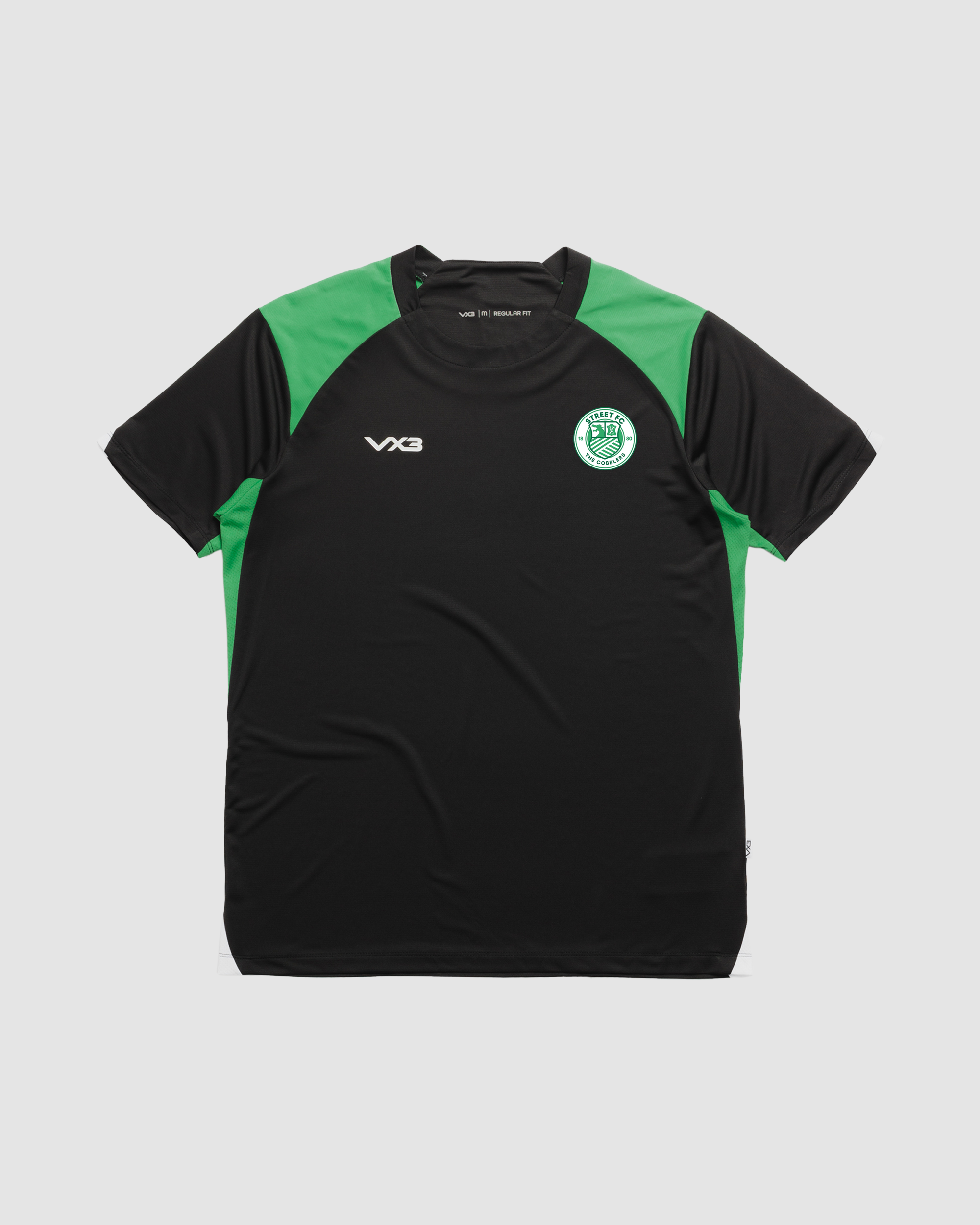 Street FC Vertex Youth Tee -Black/Emerald/White