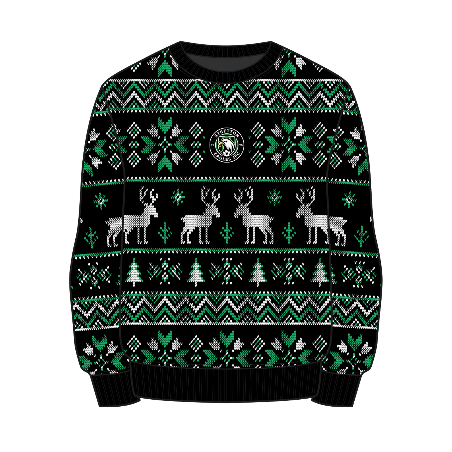 Stretton Eagles JFC Christmas Jumper - Black/Emerald/White
