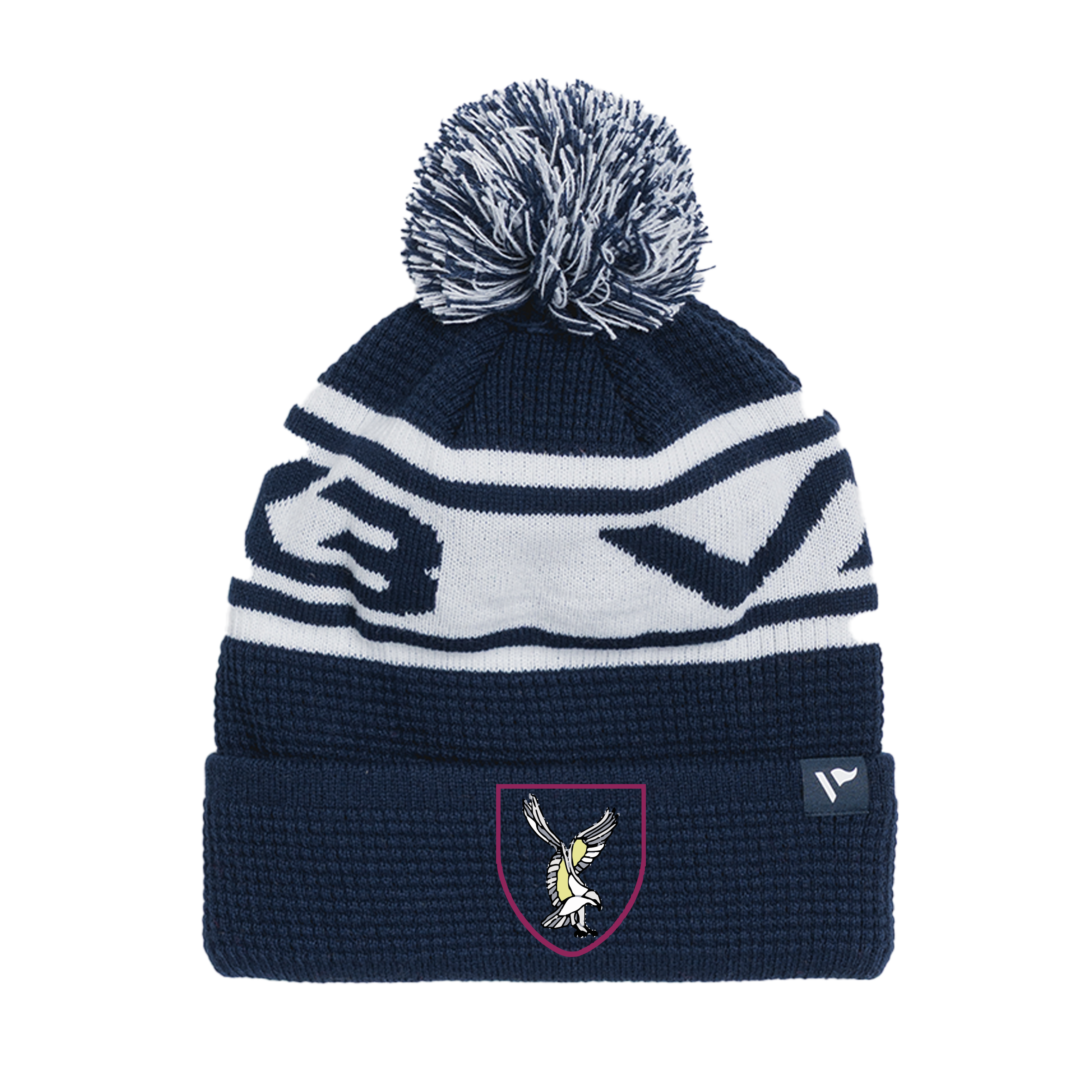 Swansea RFC Waffle Knit Bobble Hat - Navy/White
