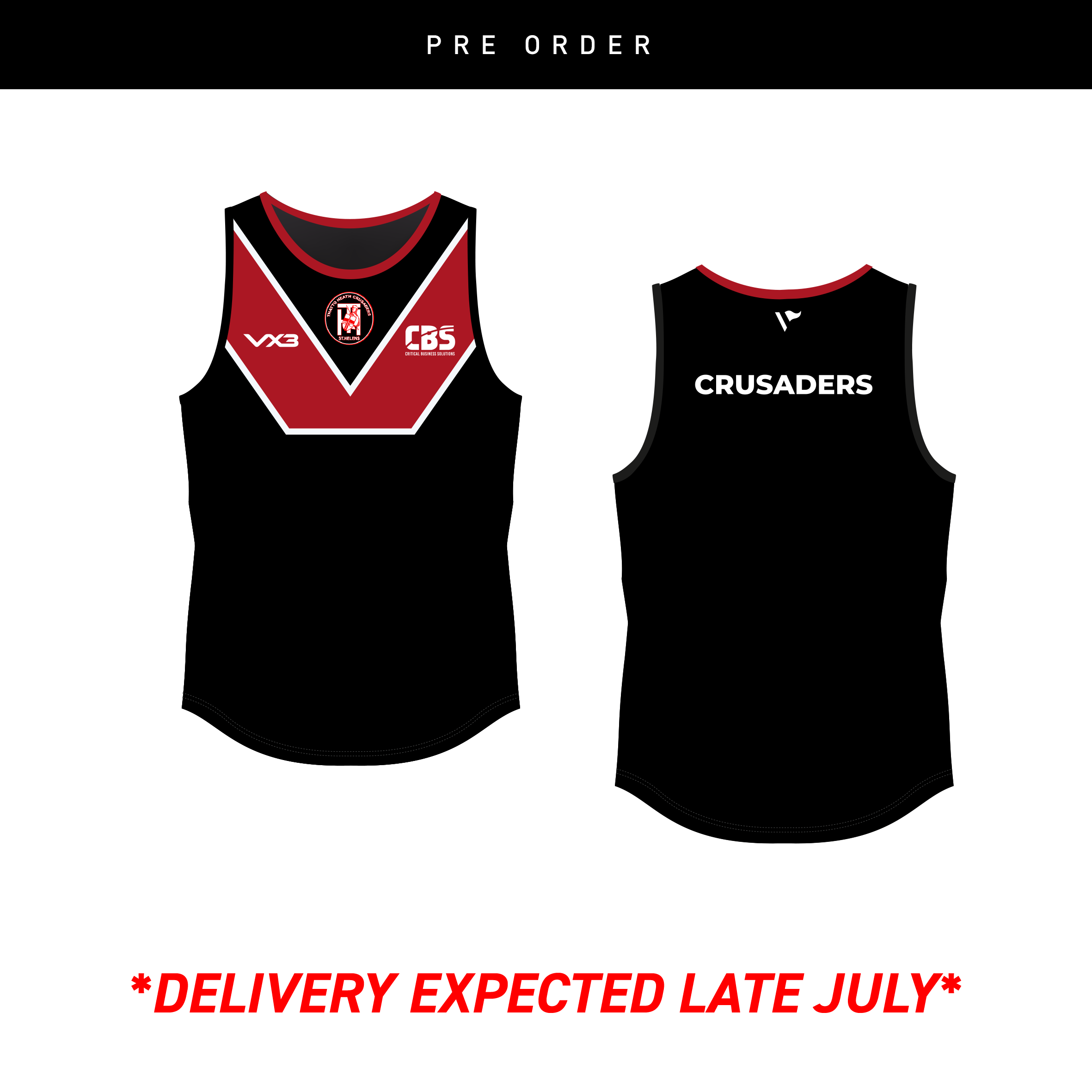 Thatto Heath Crusaders RL Sublimated Vest Black