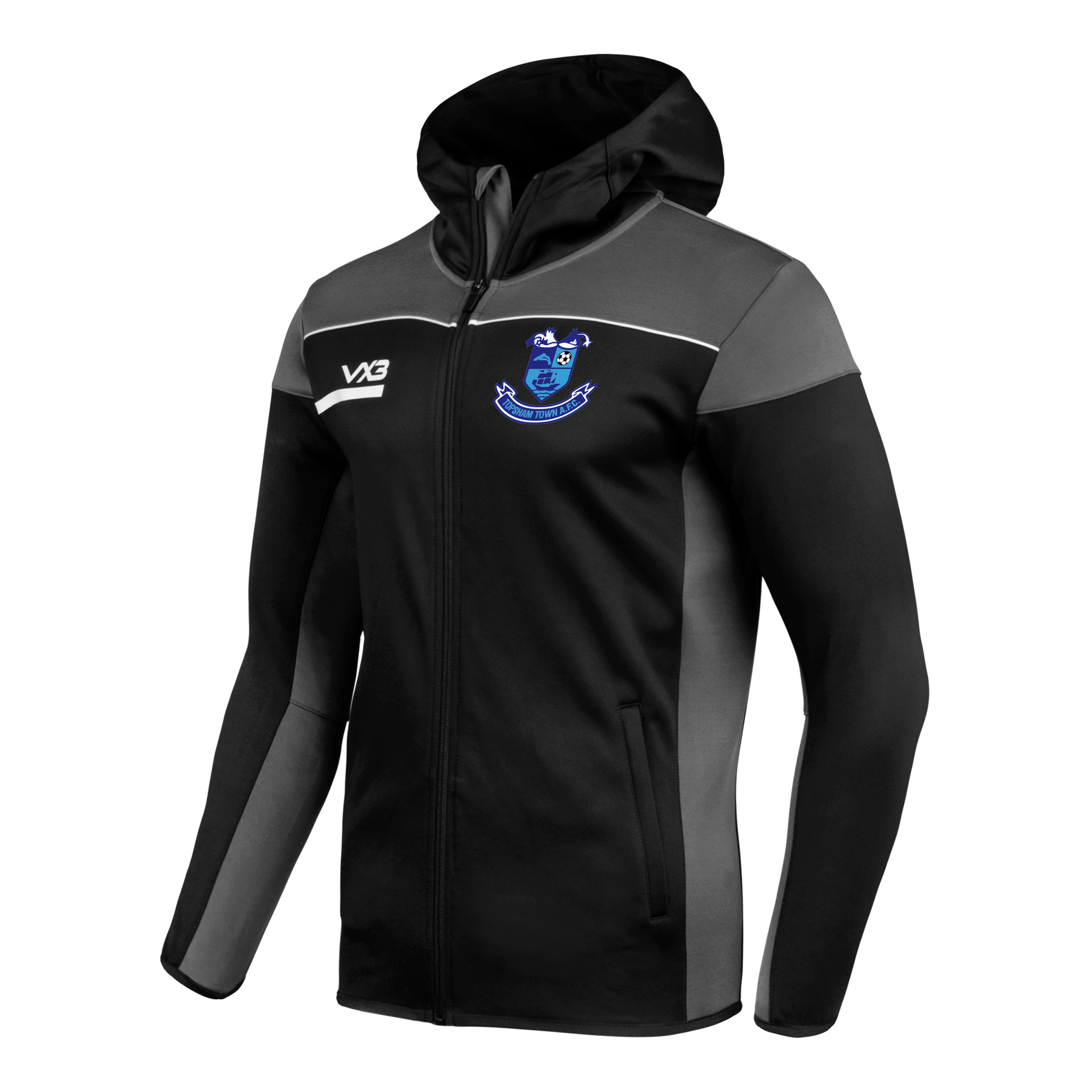 Topsham Town FC Opus Zoodie - Black Grey