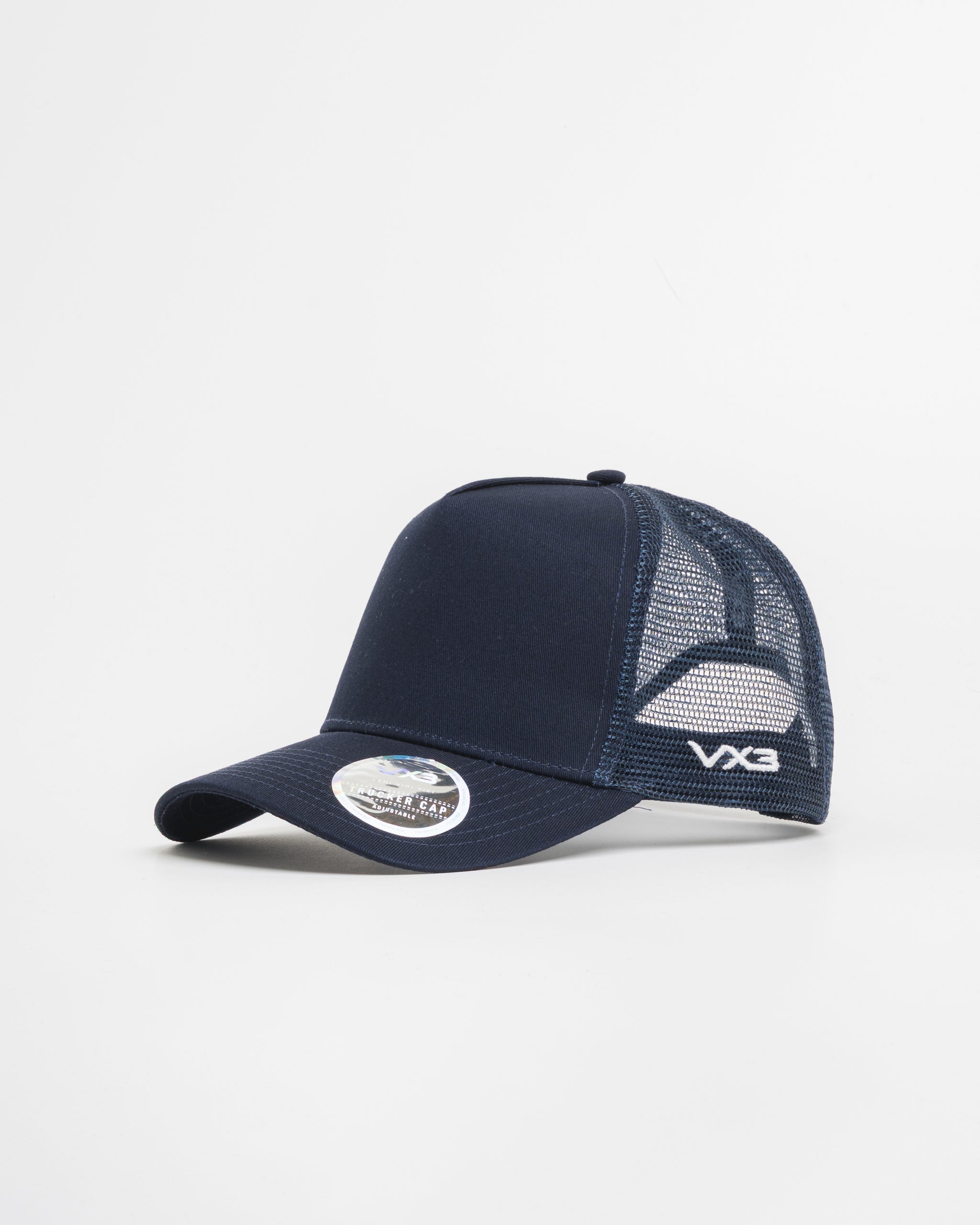 Navy Blue Plain Trucker Cap Trucker Cap Navy – VX3 - Main Image