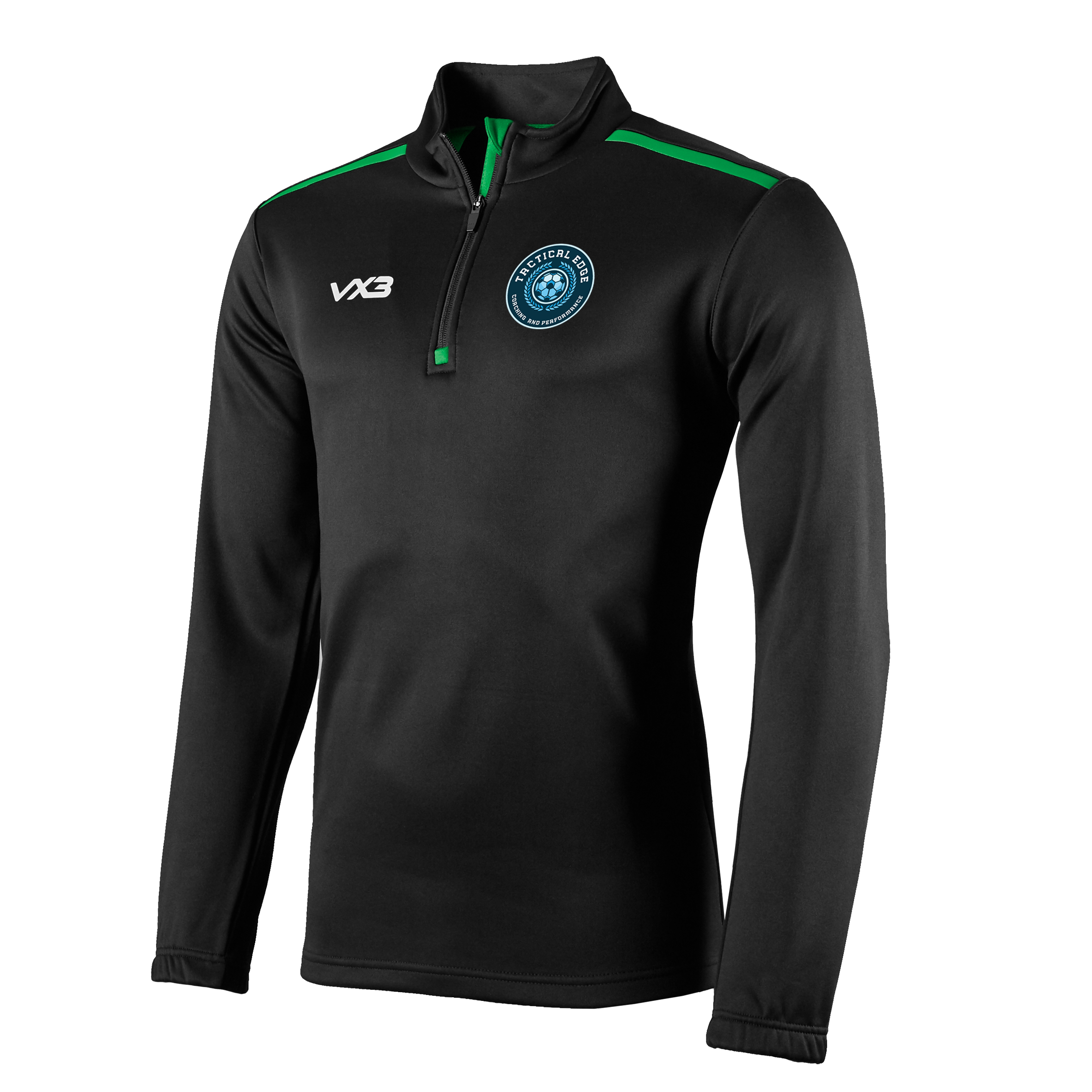 Tactical Edge Fortis Youth Quarter Zip Sweat - Black/Emerald