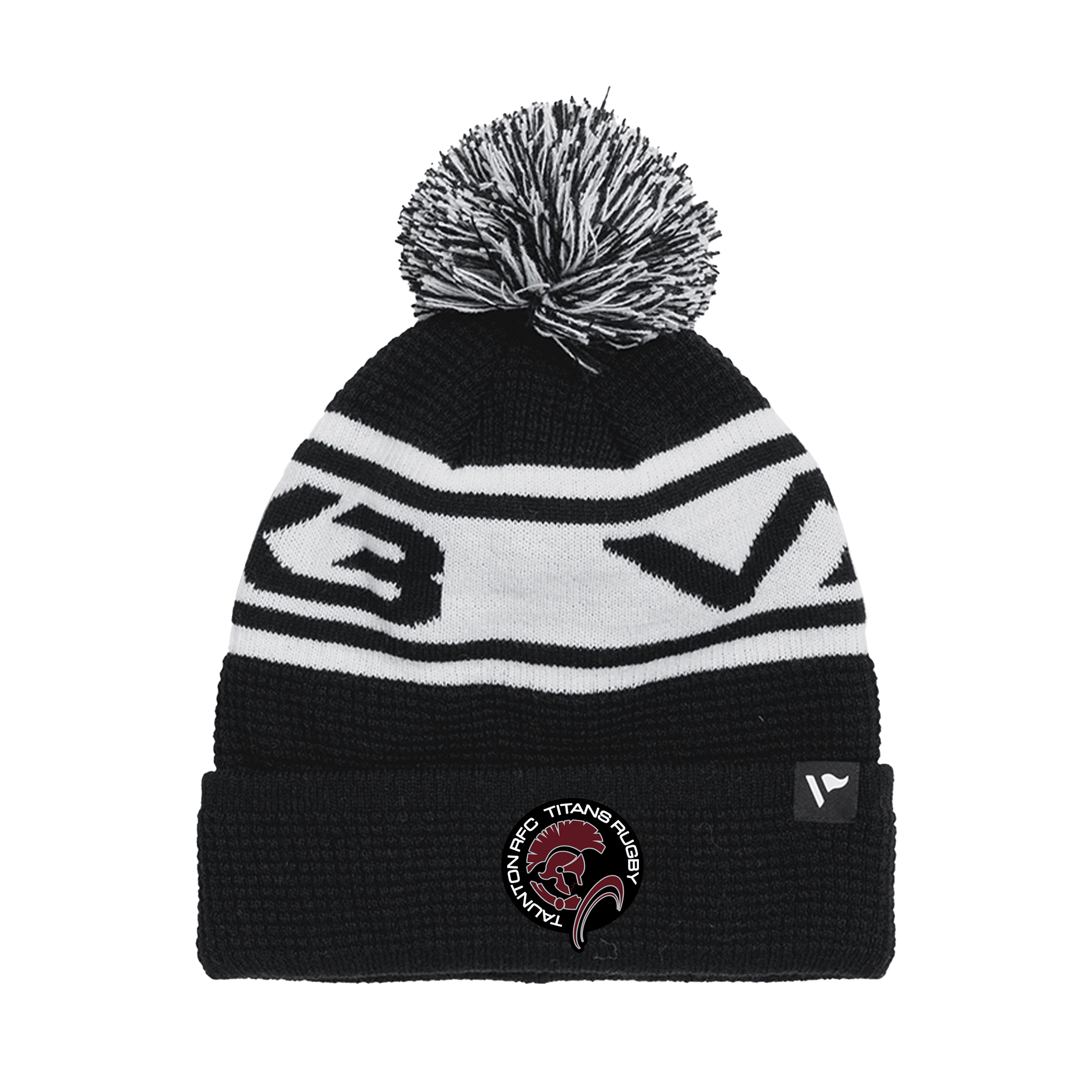 Taunton RFC - Titans Rugby  Waffle Knit Bobble Hat - Black/White