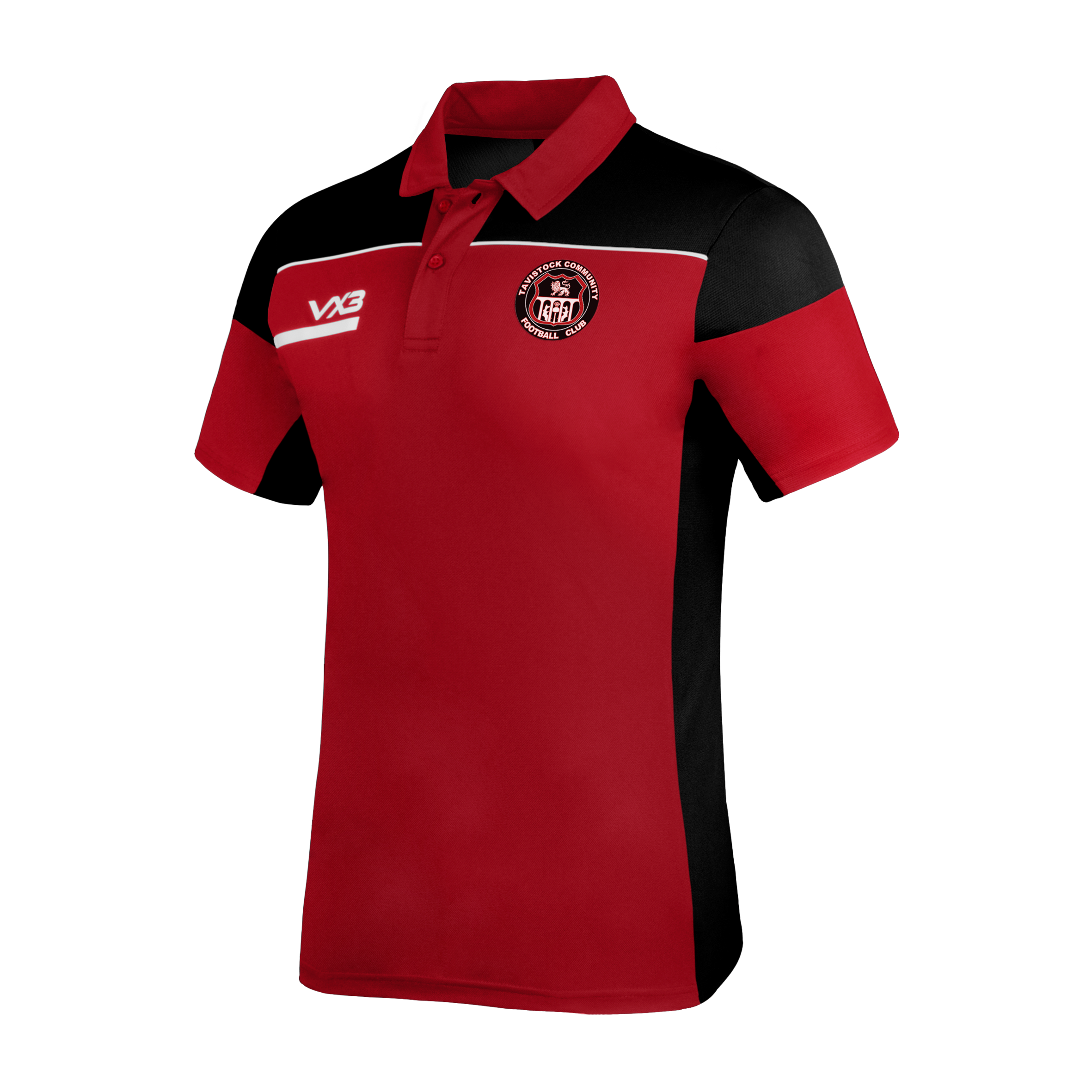 Tavistock Community Football Club Opus Polo - Red Black