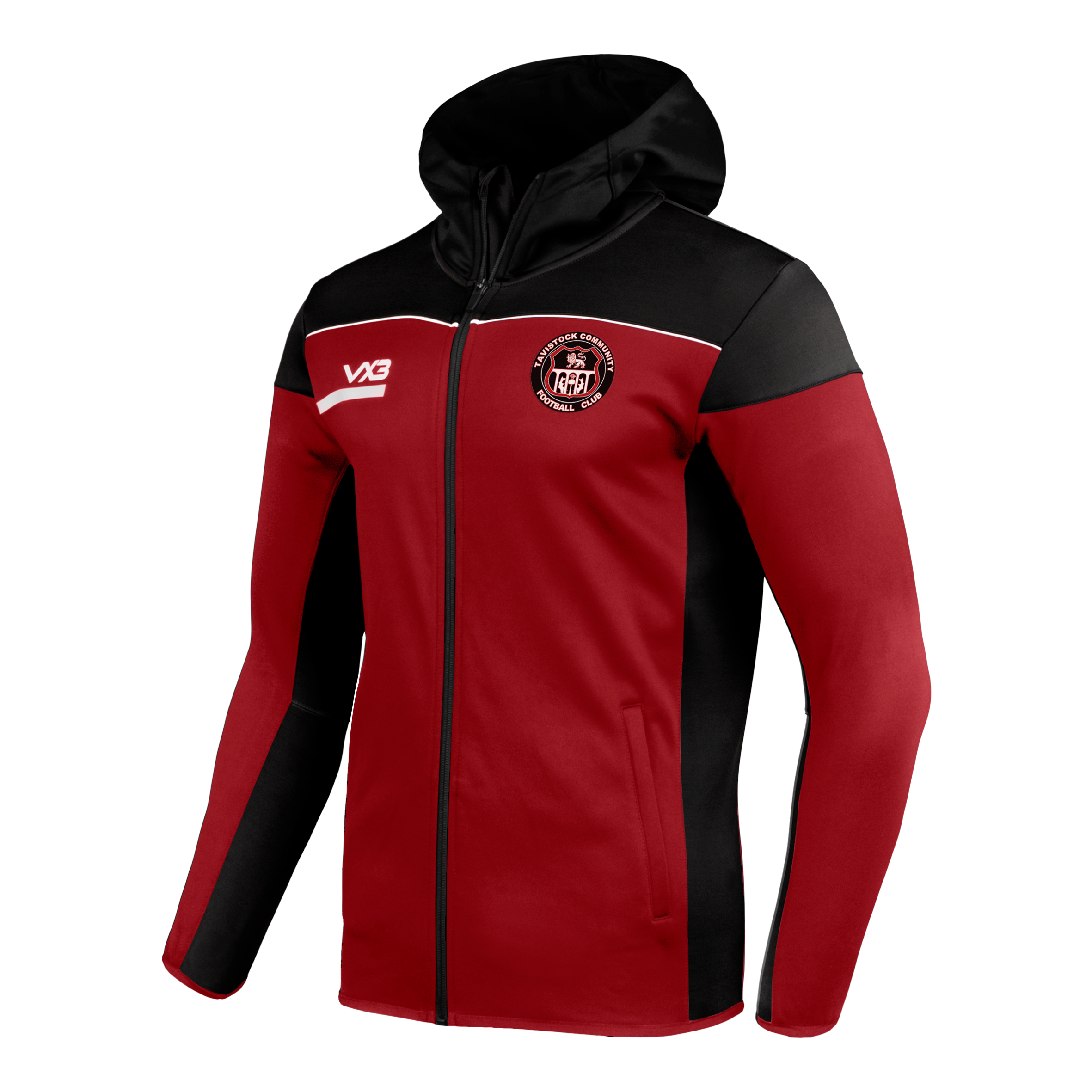 Tavistock CommunityFootball Club Opus Zoodie Youth - Red Black