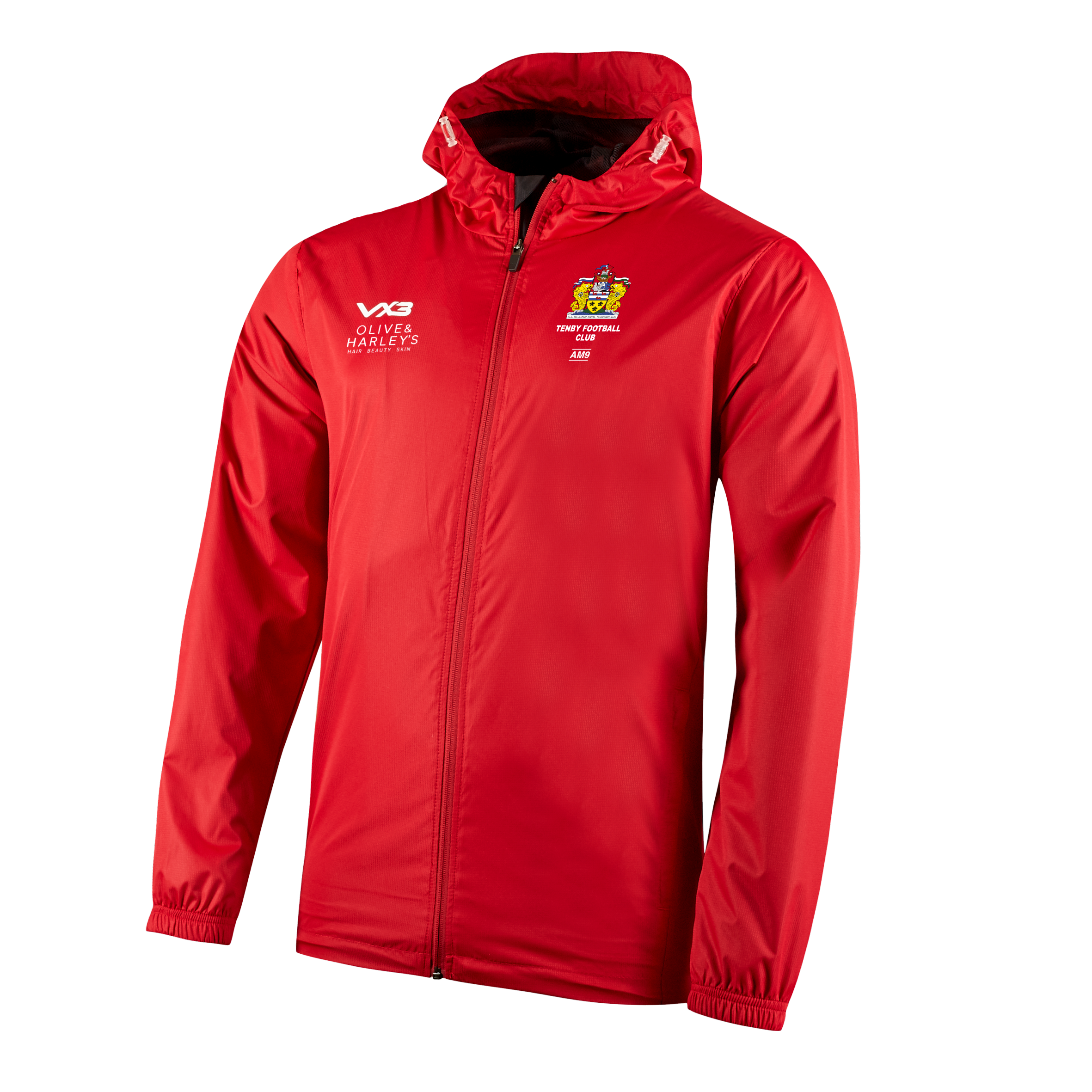 Tenby FC Primus Youth Rain Jacket Red