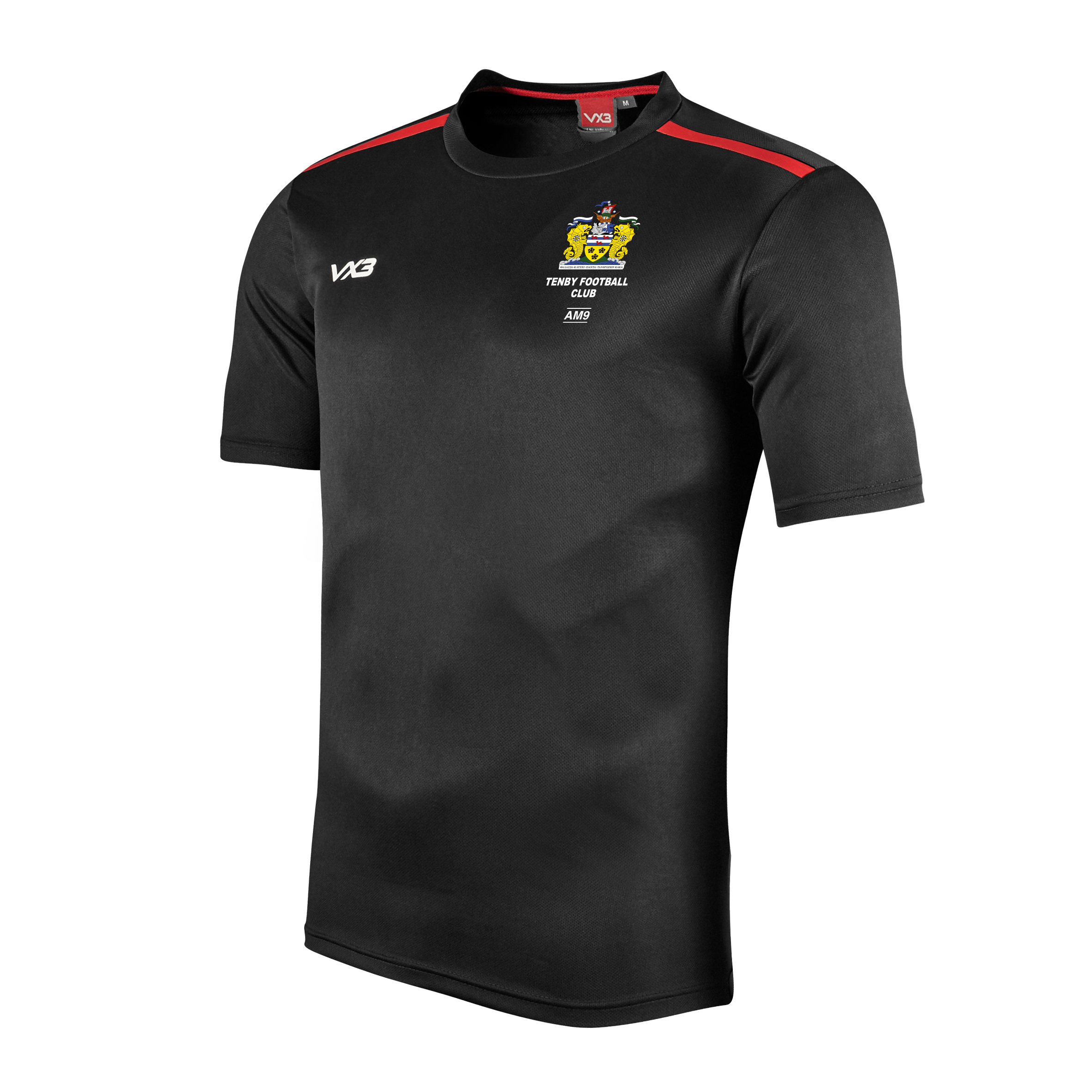 Tenby FC Fortis Tee Black/Red