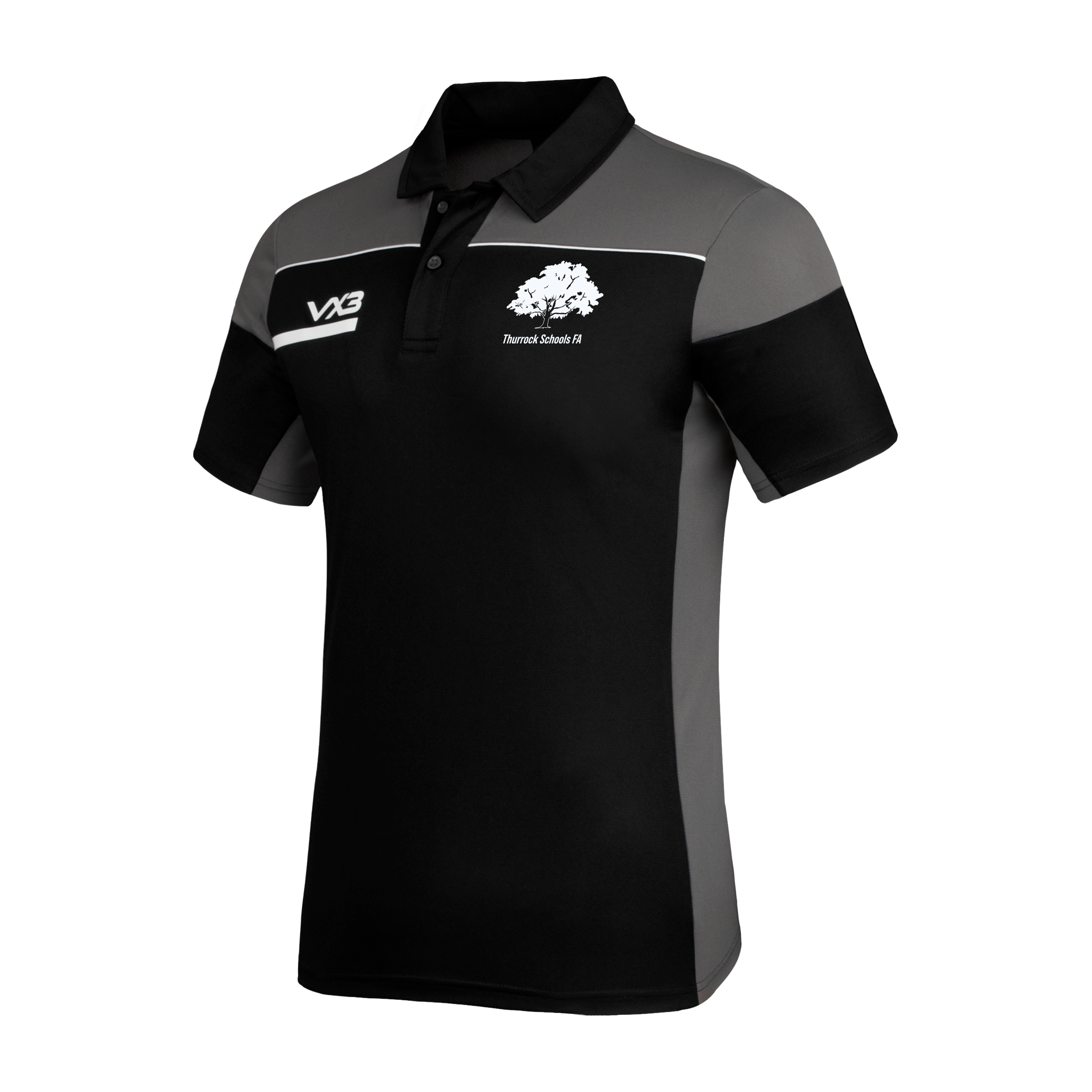 Thurrock Schools FA Opus Polo - Black Grey