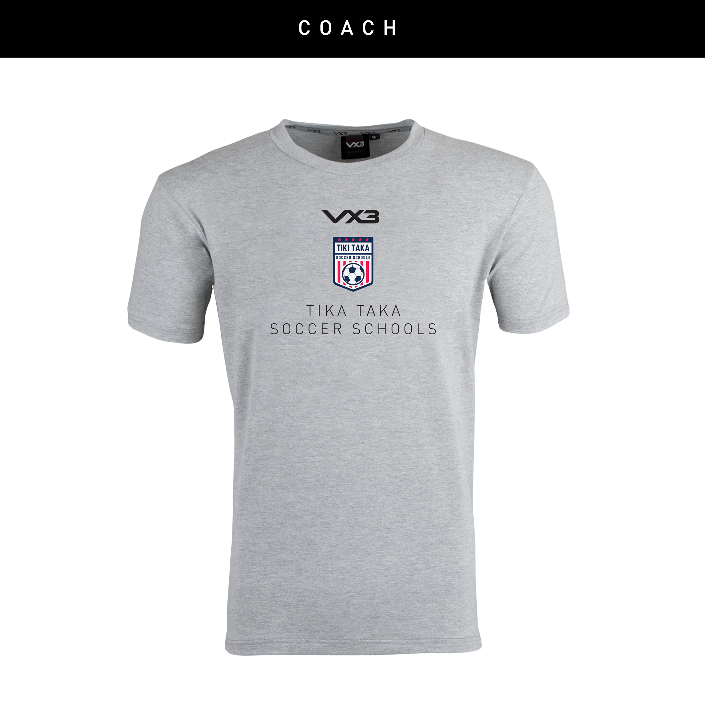 Tiki Taka Soccer Schools Marl Grey Invicta Tee